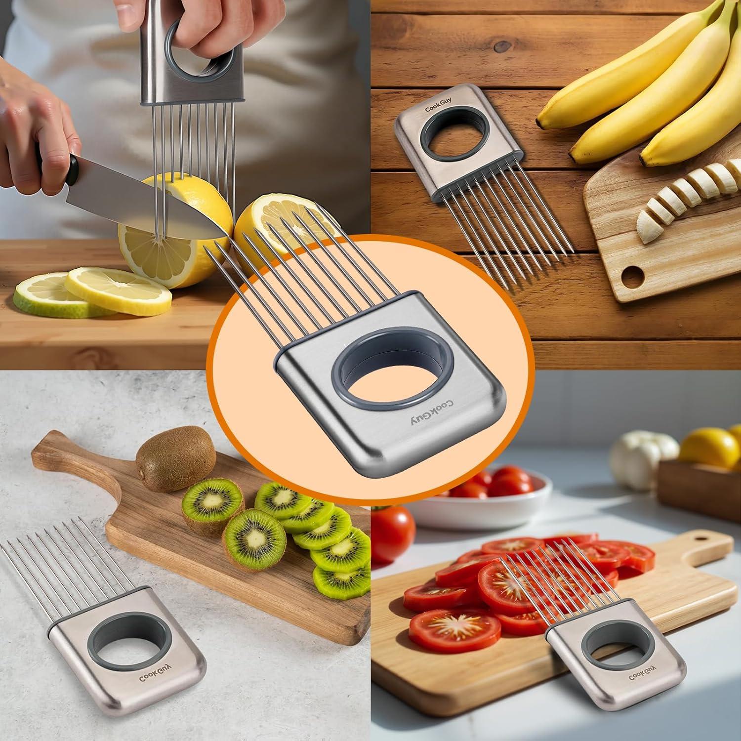 Cortador de Cebolla Acero Inoxidable Cook Guy - 10 Púas Iguales