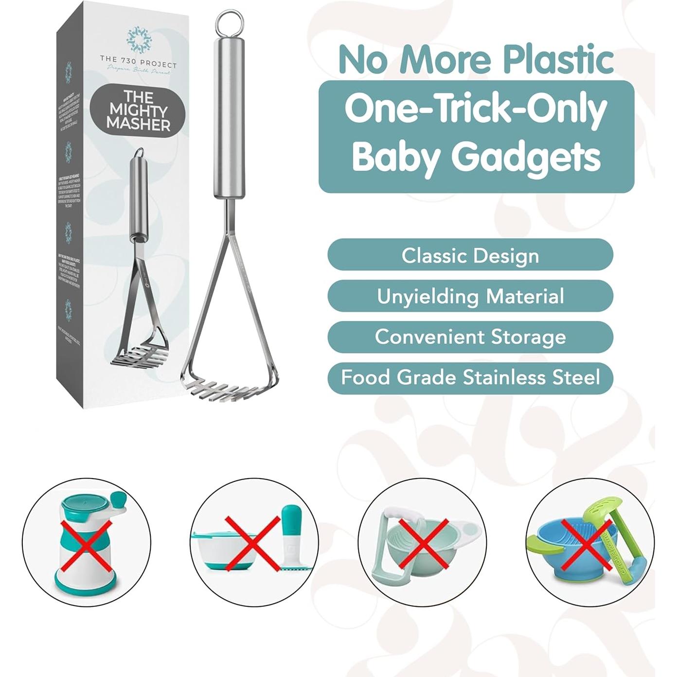 Mighty Masher triturador de alimentos para bebés acero inoxidable