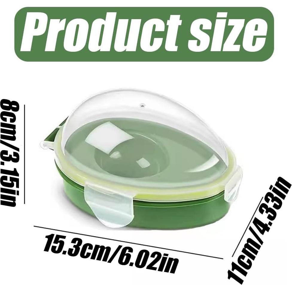 Contenedor de Almacenamiento de Aguacate Wvapzwr Verde 15.3x11x8 cm