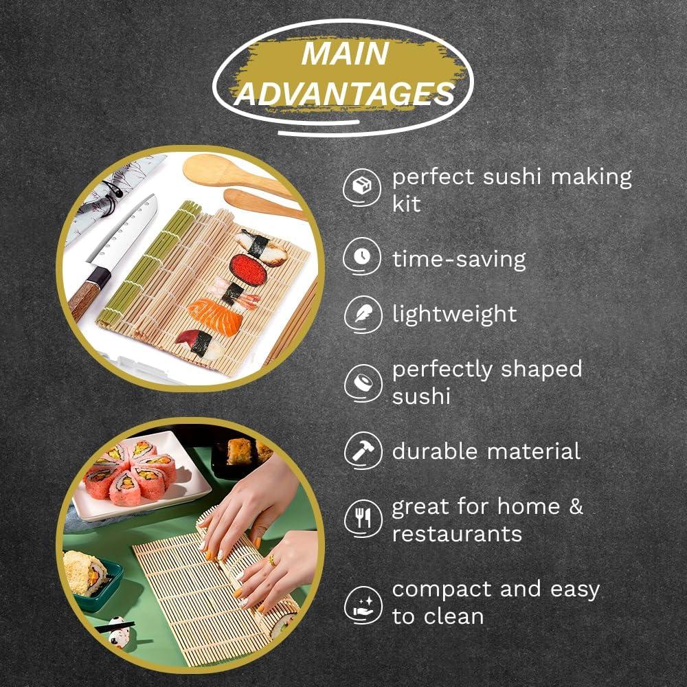 Kit de Hacer Sushi Sheriffdrink con Rodillo Bazooka y Utensilios