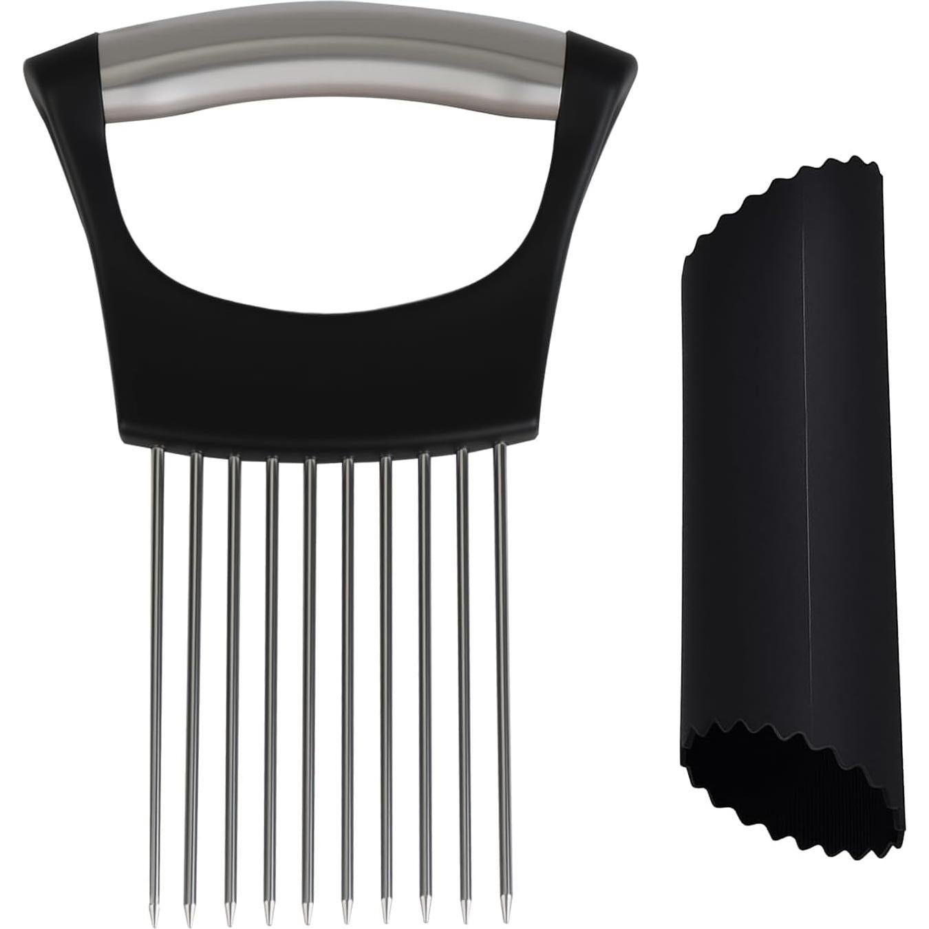 Soporte Cortador de Cebolla Dvvsav con Pelador de Ajo - Acero Inoxidable