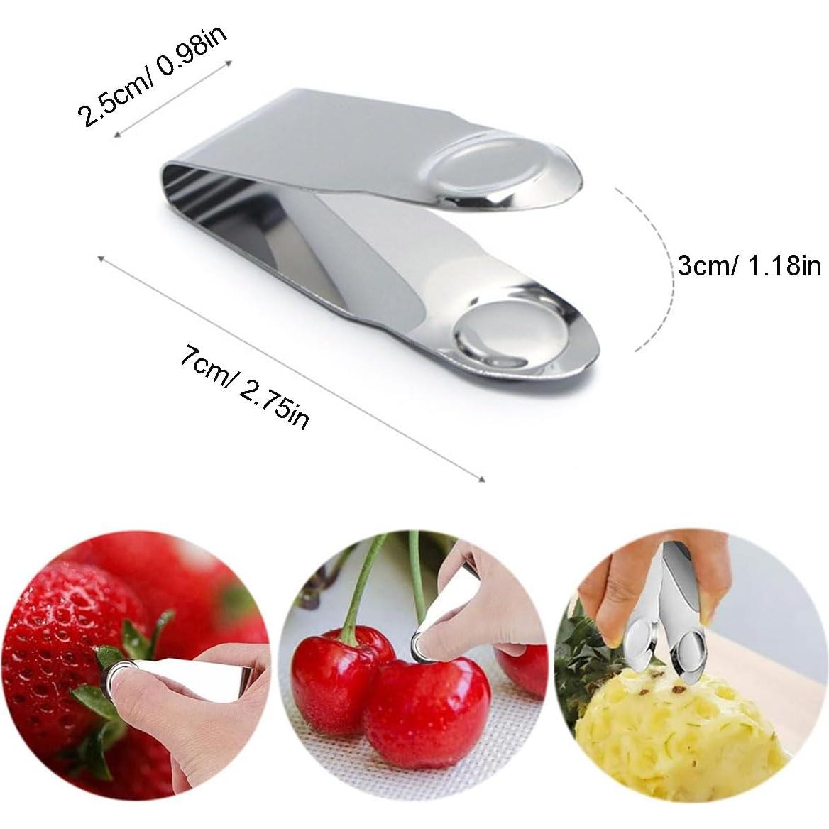 Juego de 3 despalilladores de fresa ZAAWUUT de acero inoxidable