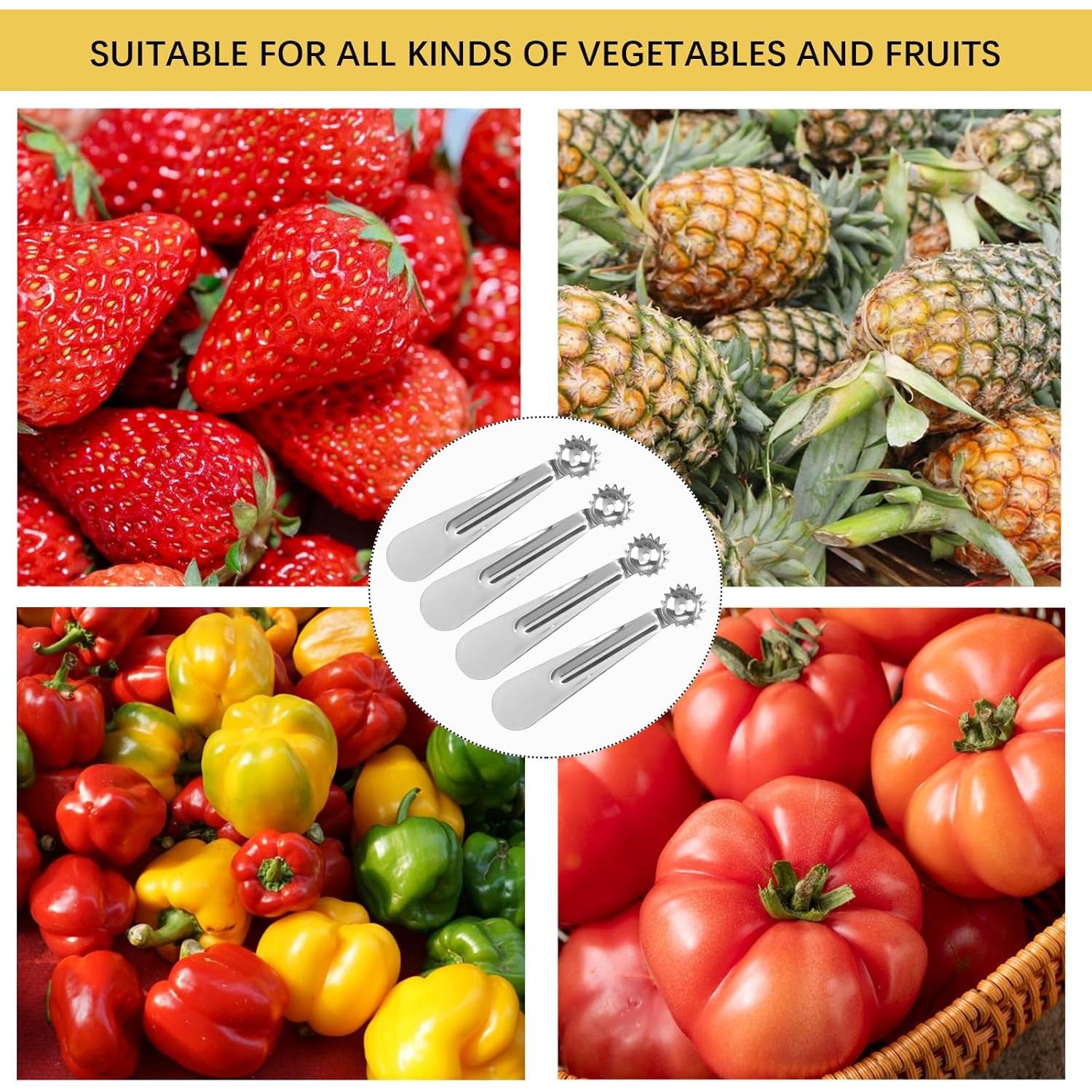 Juego de 4 Herramientas para Quitar Corazones UPIQNG Acero Inoxidable