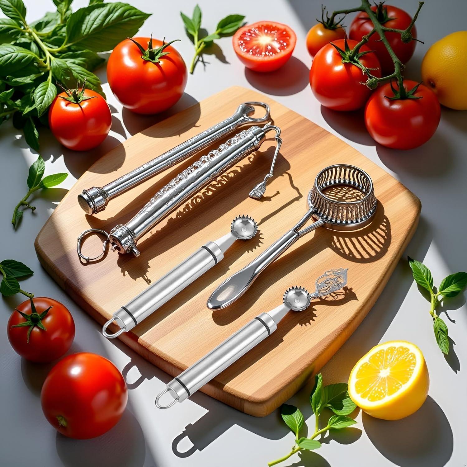 Juego de 2 Huller de Fresa Tnyvm Acero Inoxidable 9g