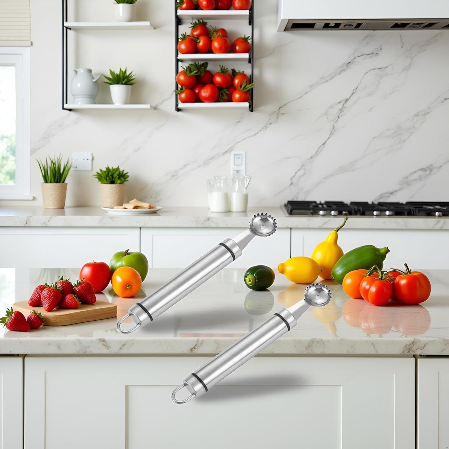 Juego de 2 Hullers de Acero Inoxidable Myuiao Multi-Función