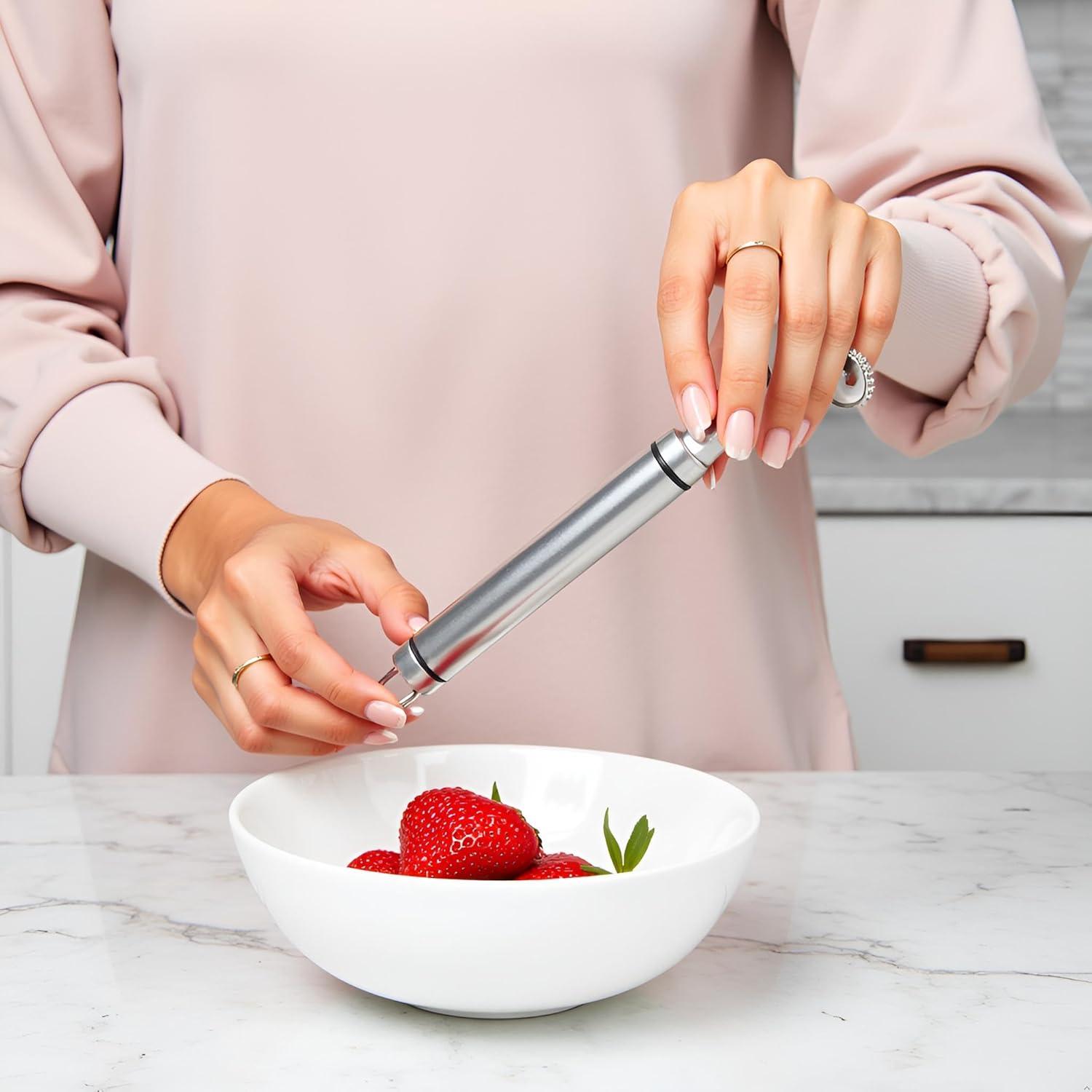 Juego de 2 Hullers de Acero Inoxidable Myuiao Multi-Función