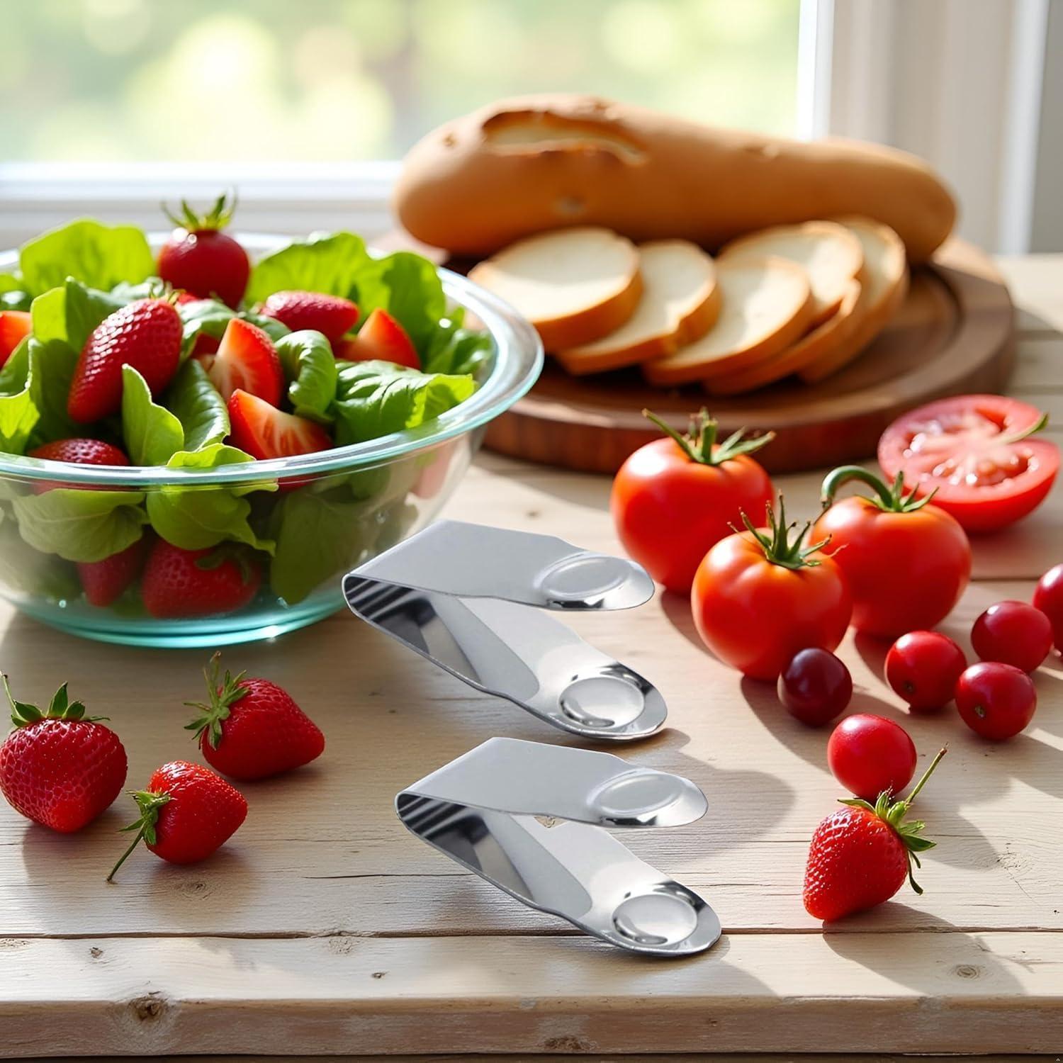 Juego de 2 Descorazonadores de Fresas Tnyvm Acero Inoxidable