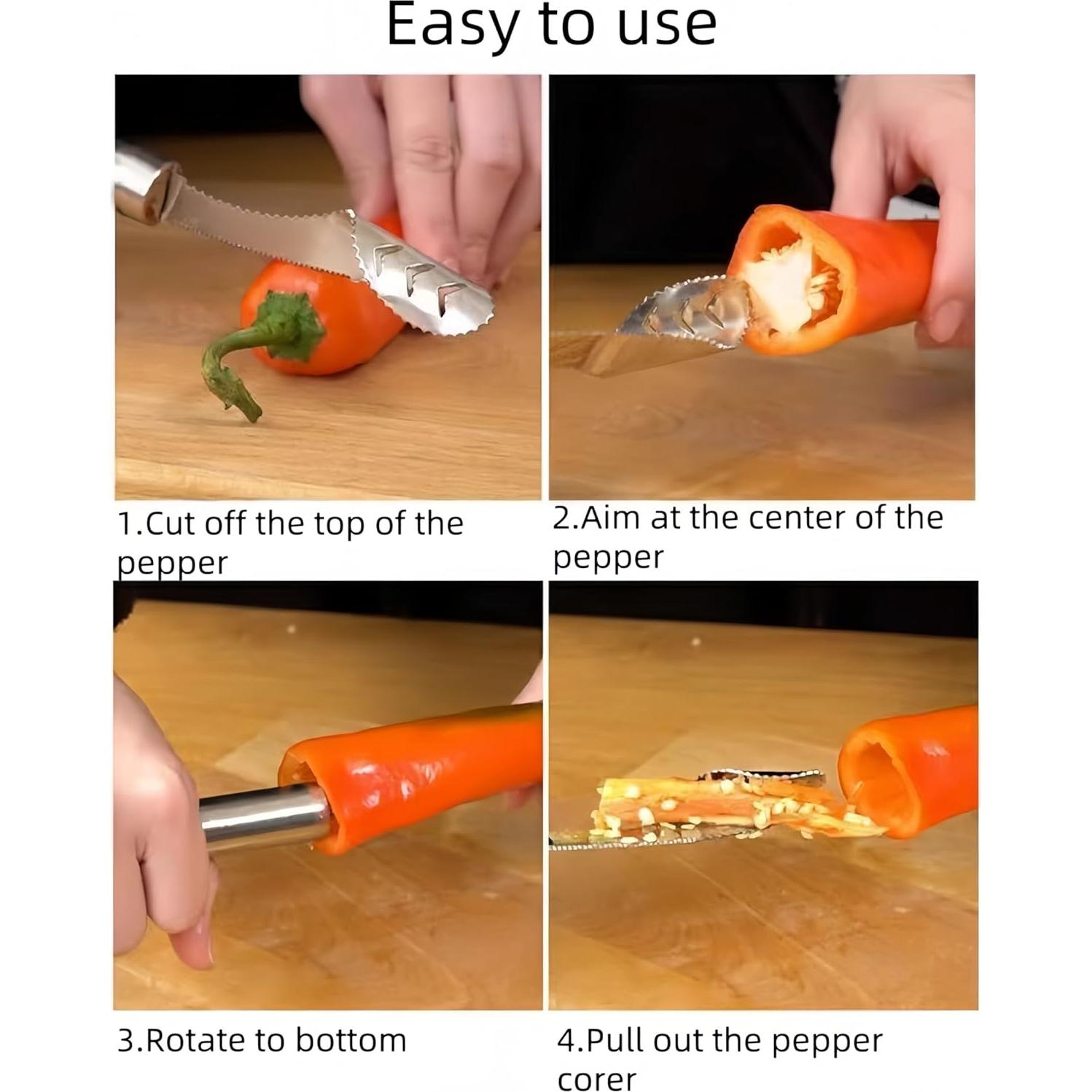 Extractor de Semillas de Pimiento SATONBEYI Acero Inoxidable 22cm