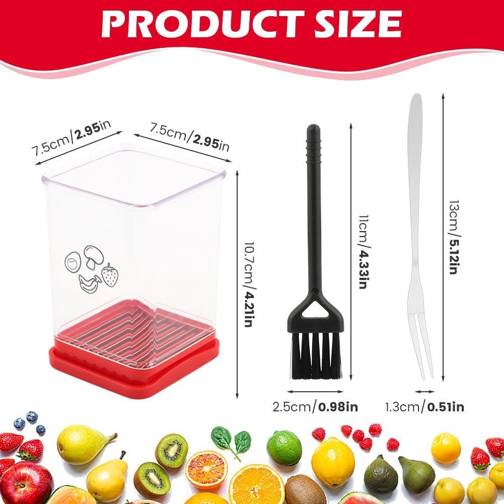 Cortador de Frutas y Verduras Beiyoule Rojo, 8 Cuchillas de Acero Inoxidable