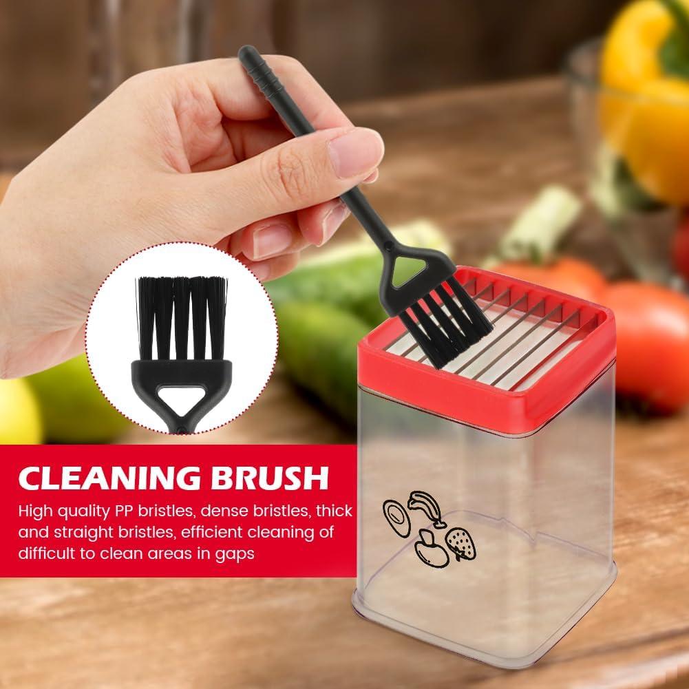 Cortador de Frutas y Verduras Beiyoule Rojo, 8 Cuchillas de Acero Inoxidable