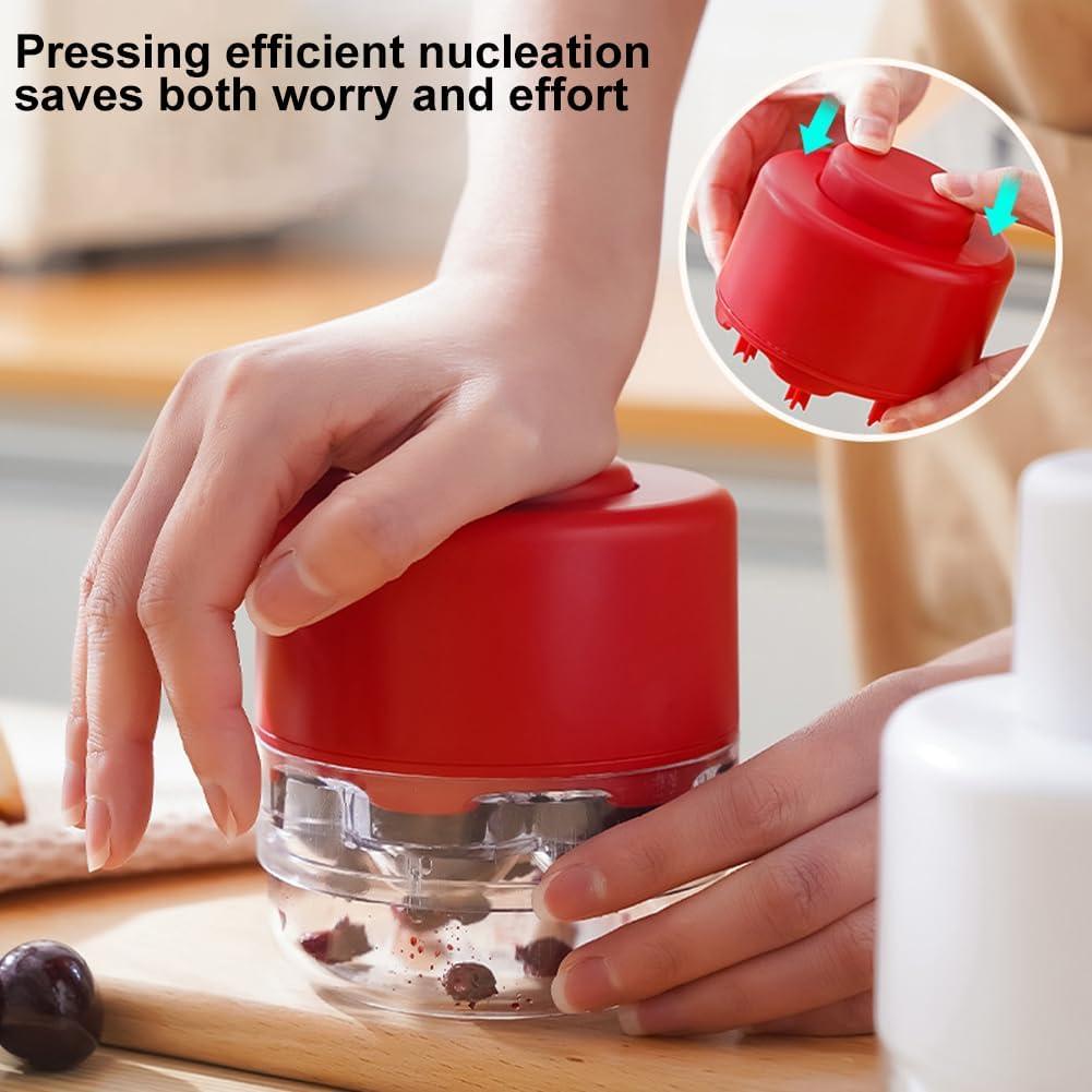 Deshuesador de Cerezas XuYelora Rojo, 7 Agujeros, ABS