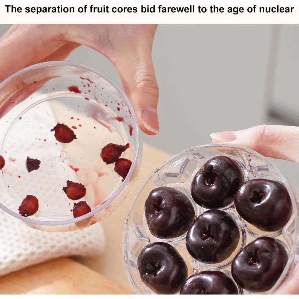 Deshuesador de Cerezas XuYelora Rojo, 7 Agujeros, ABS