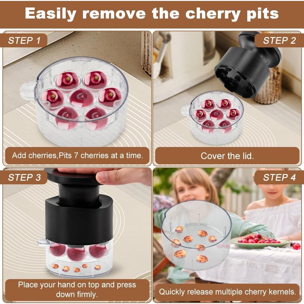 Deshuesador de Cerezas Kazheon 7-en-1 Portátil y Eficiente