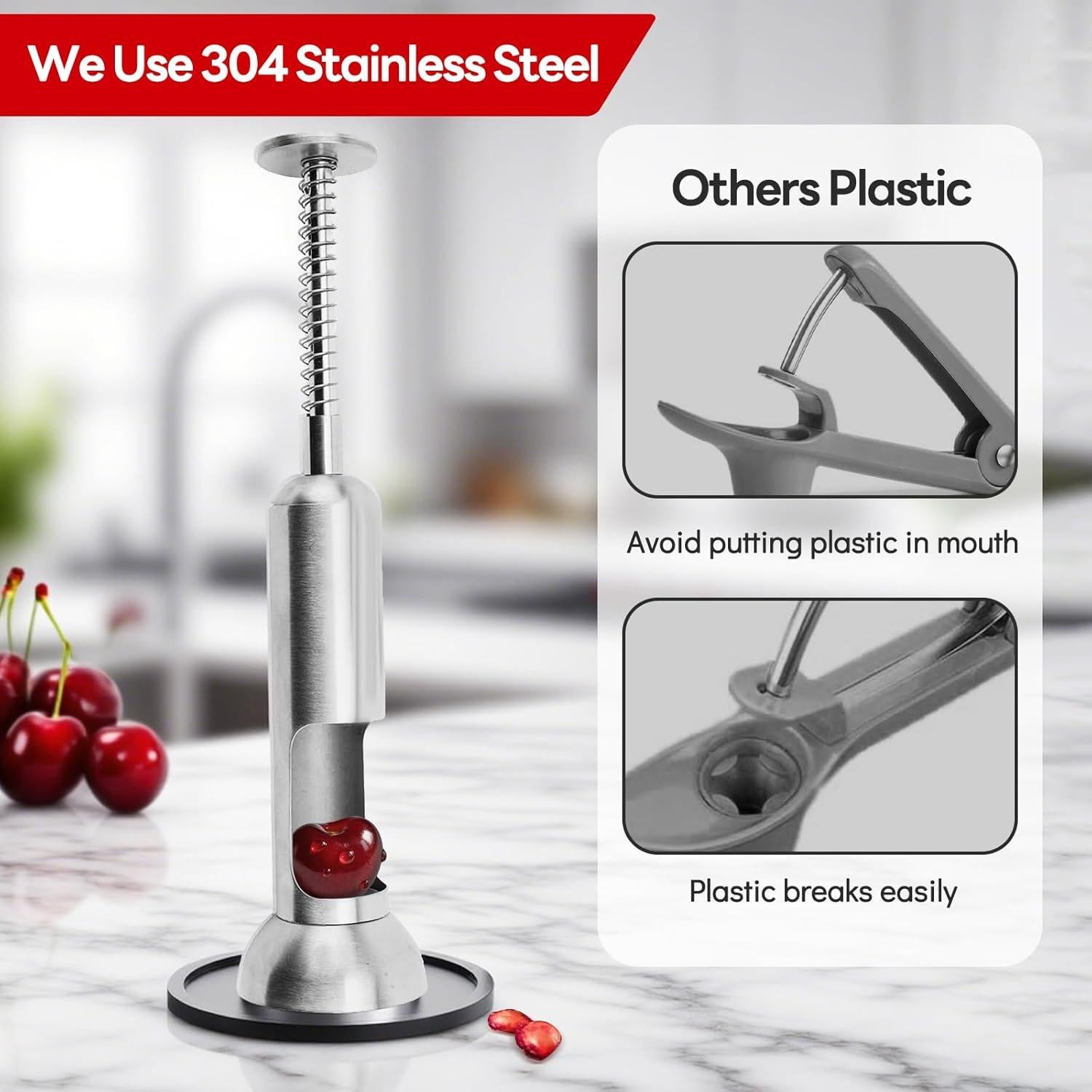 Removedor de Huesos de Cereza Ttarxug Acero Inoxidable Grande