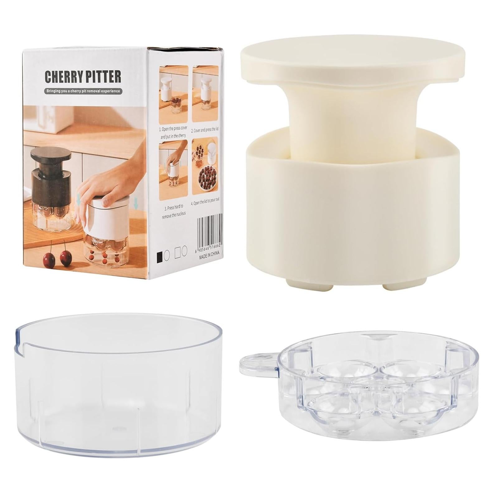 Deshuesador de Cereza 7-en-1 XIHUADOU Blanco - Eficiente y Compacto