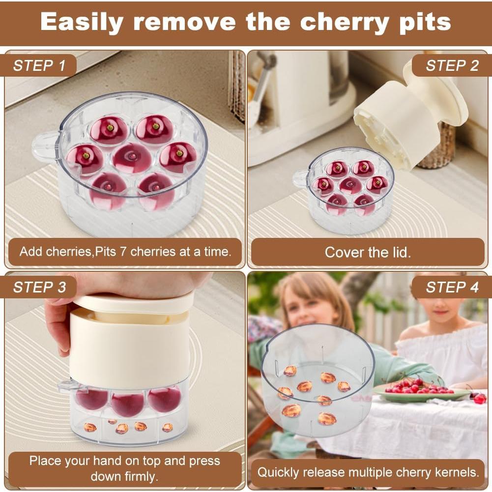 Deshuesador de Cereza 7-en-1 XIHUADOU Blanco - Eficiente y Compacto