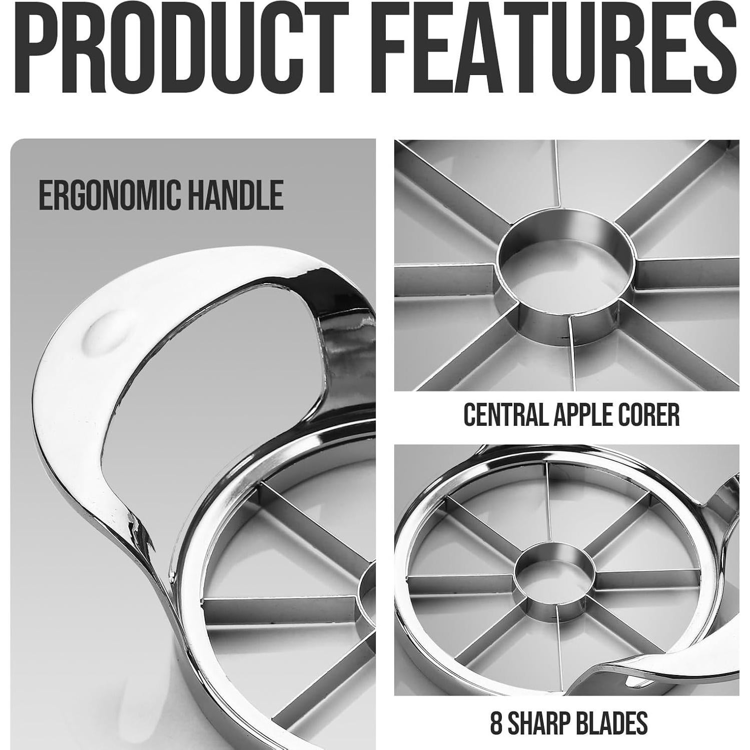 Cortador de Manzanas Drincarier 8 Cuchillas Acero Inoxidable