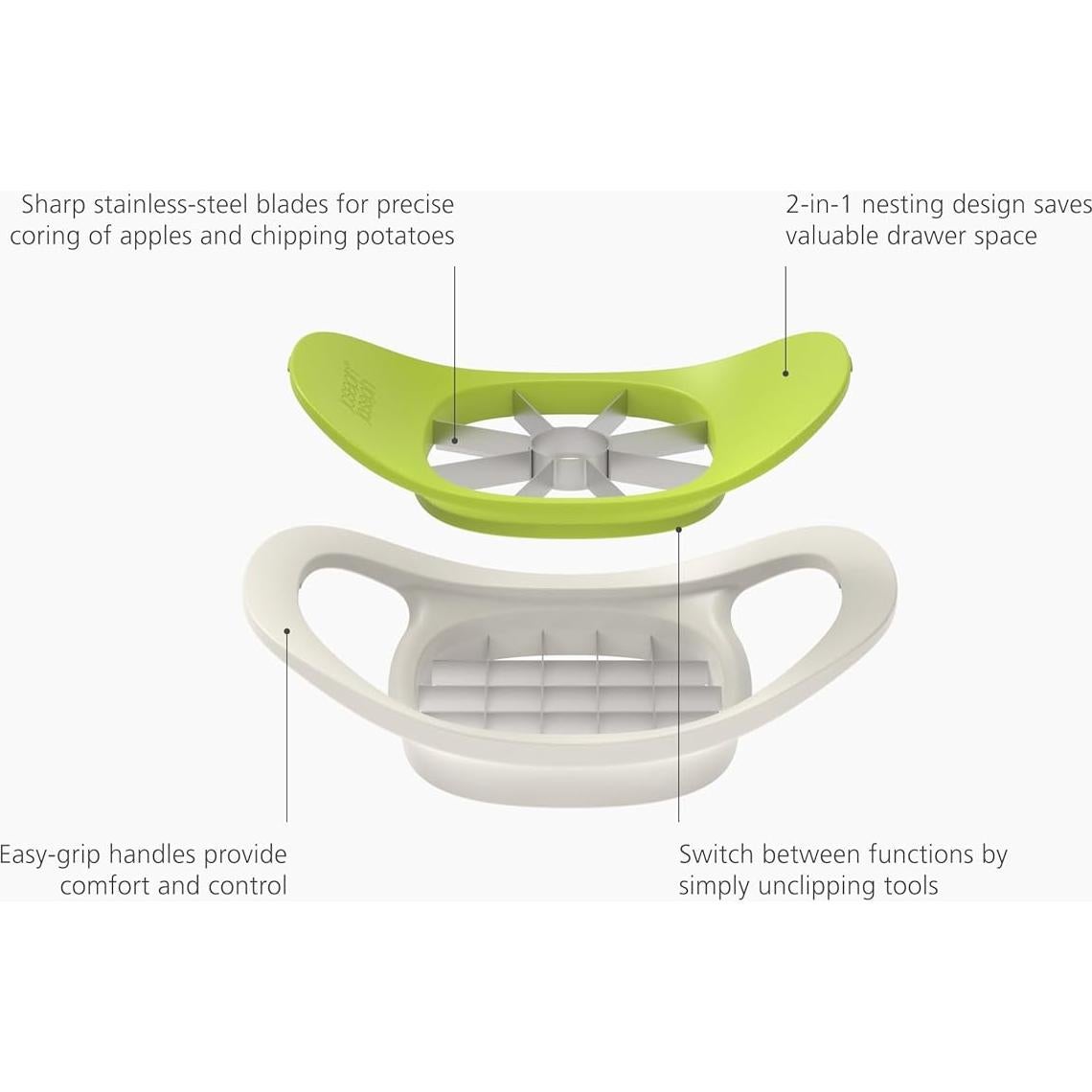 Descorazonador y Cortador 2-en-1 Joseph Joseph Acero Inoxidable