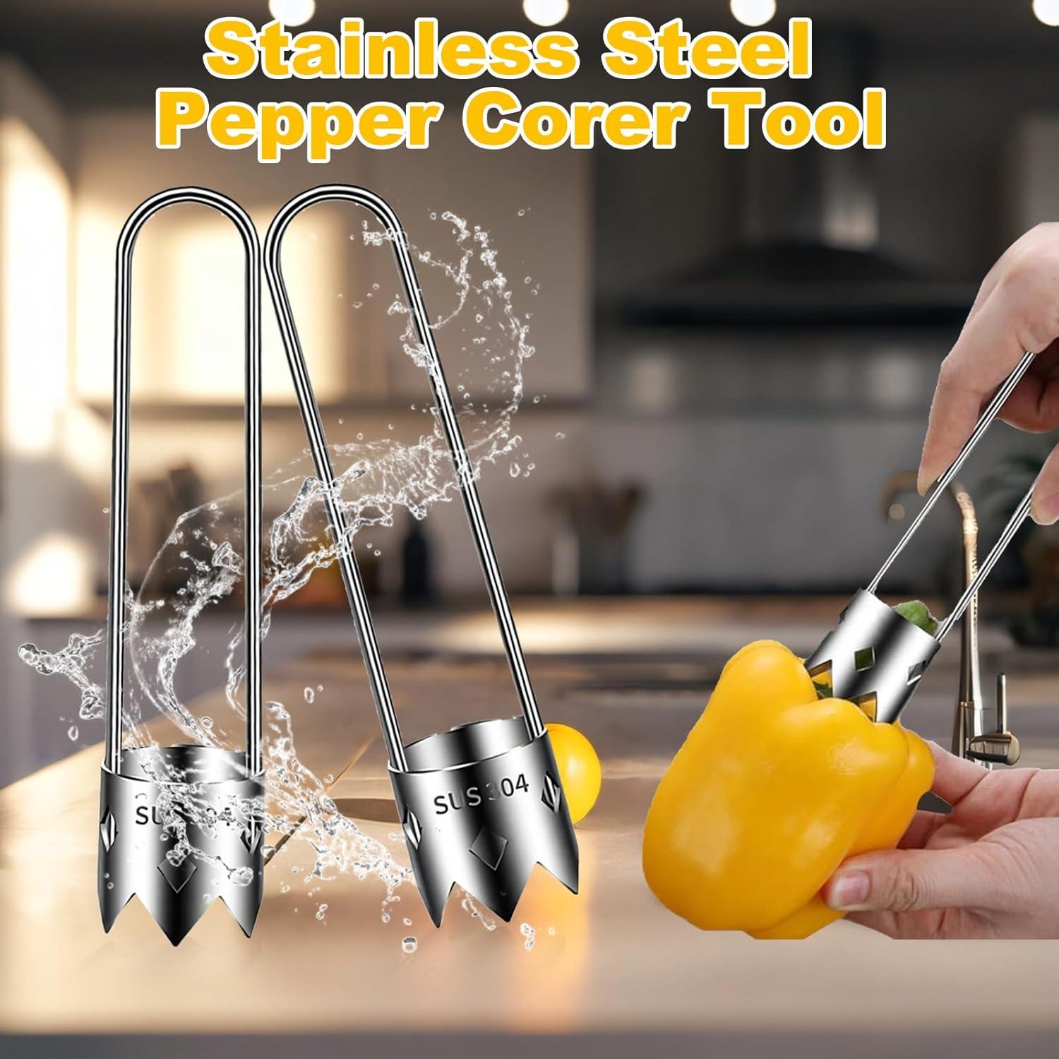 Descorazonador de Pimientos LaifuTu Acero Inoxidable 2 Piezas