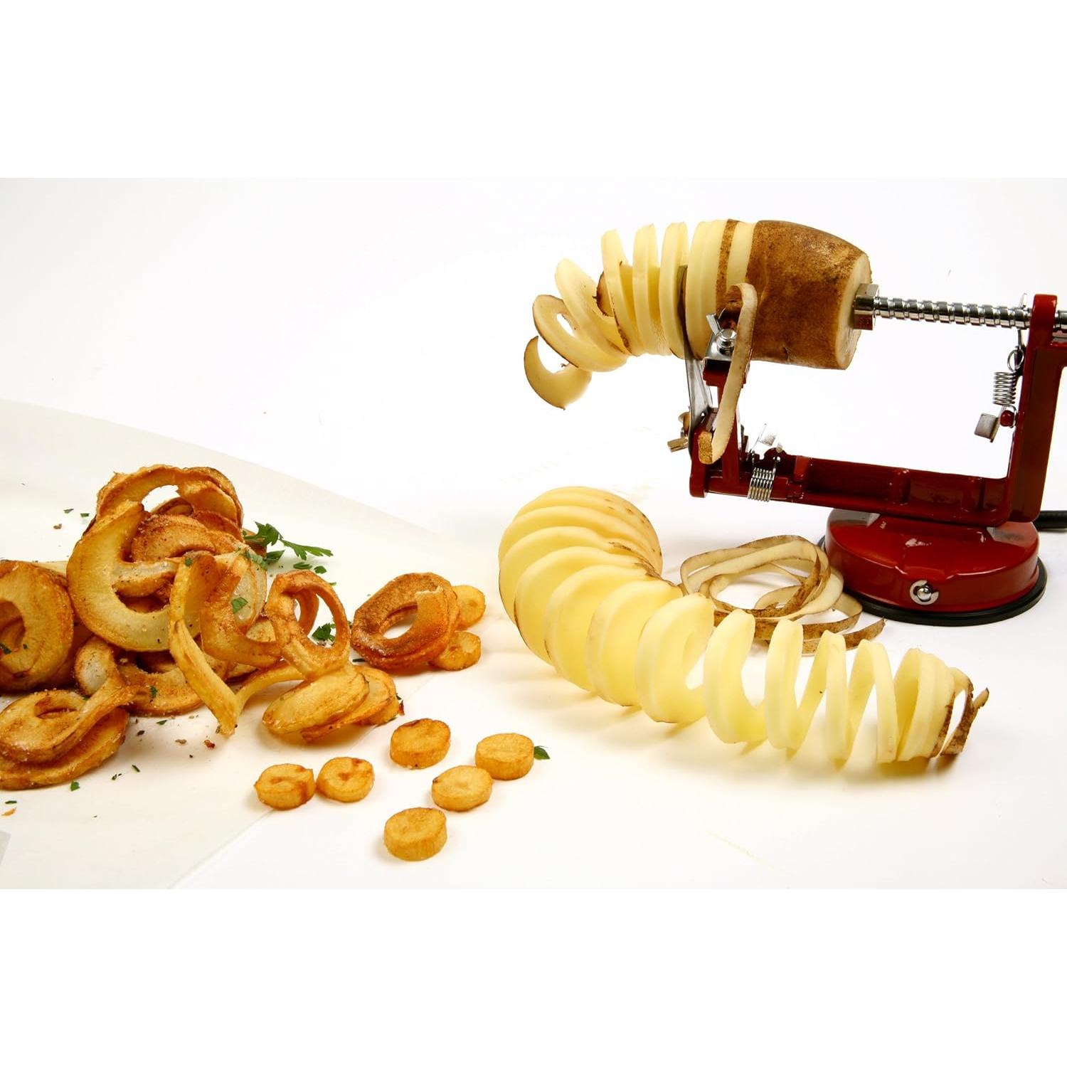 Pelador Cortador Descorazonador Norpro Maestro Rojo 3 en 1