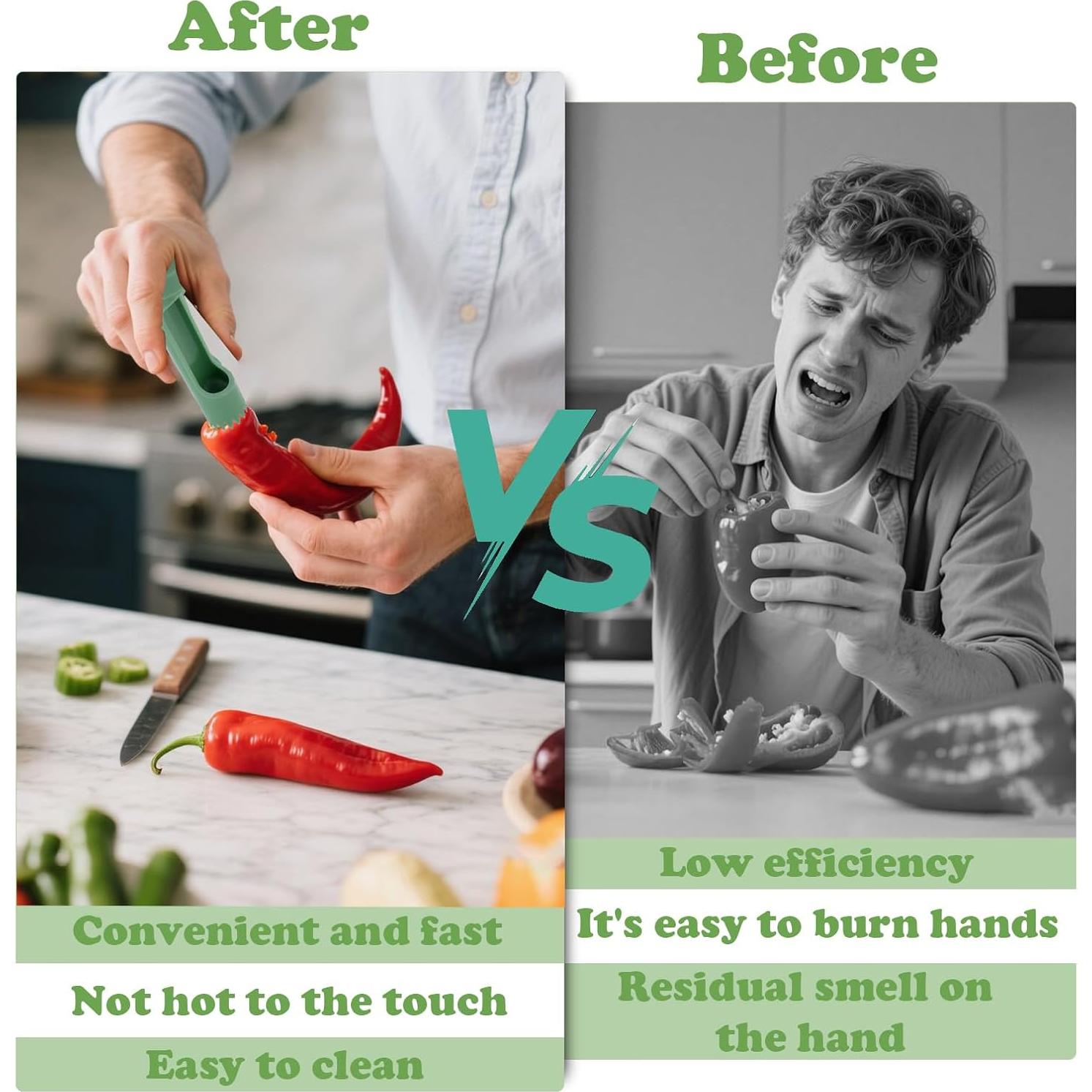 Extractor de Semillas de Pimiento FATUXZ 2 en 1 Verde 50g