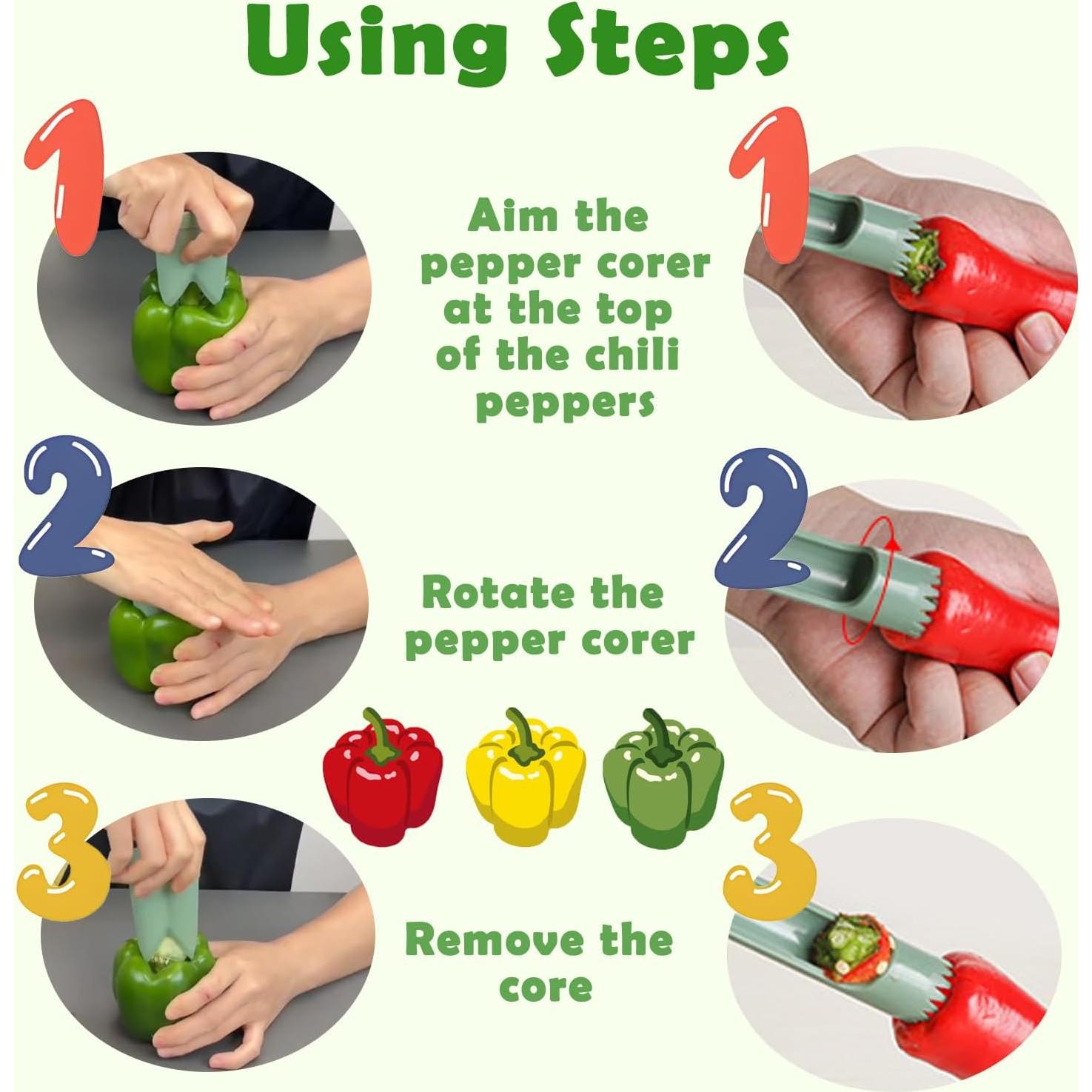 Suuker Set Descorazonador 2-en-1 para Pimientos y Frutas