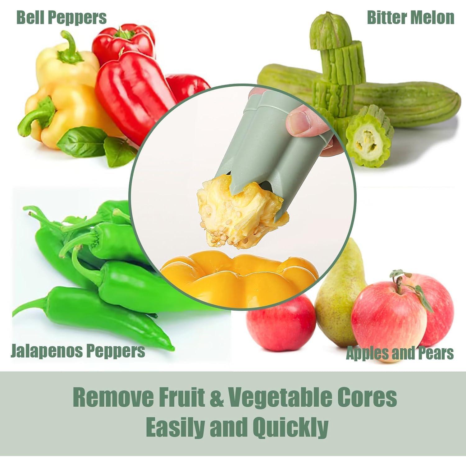 Removedor de Semillas de Pimiento CukAid 2 en 1 Verde
