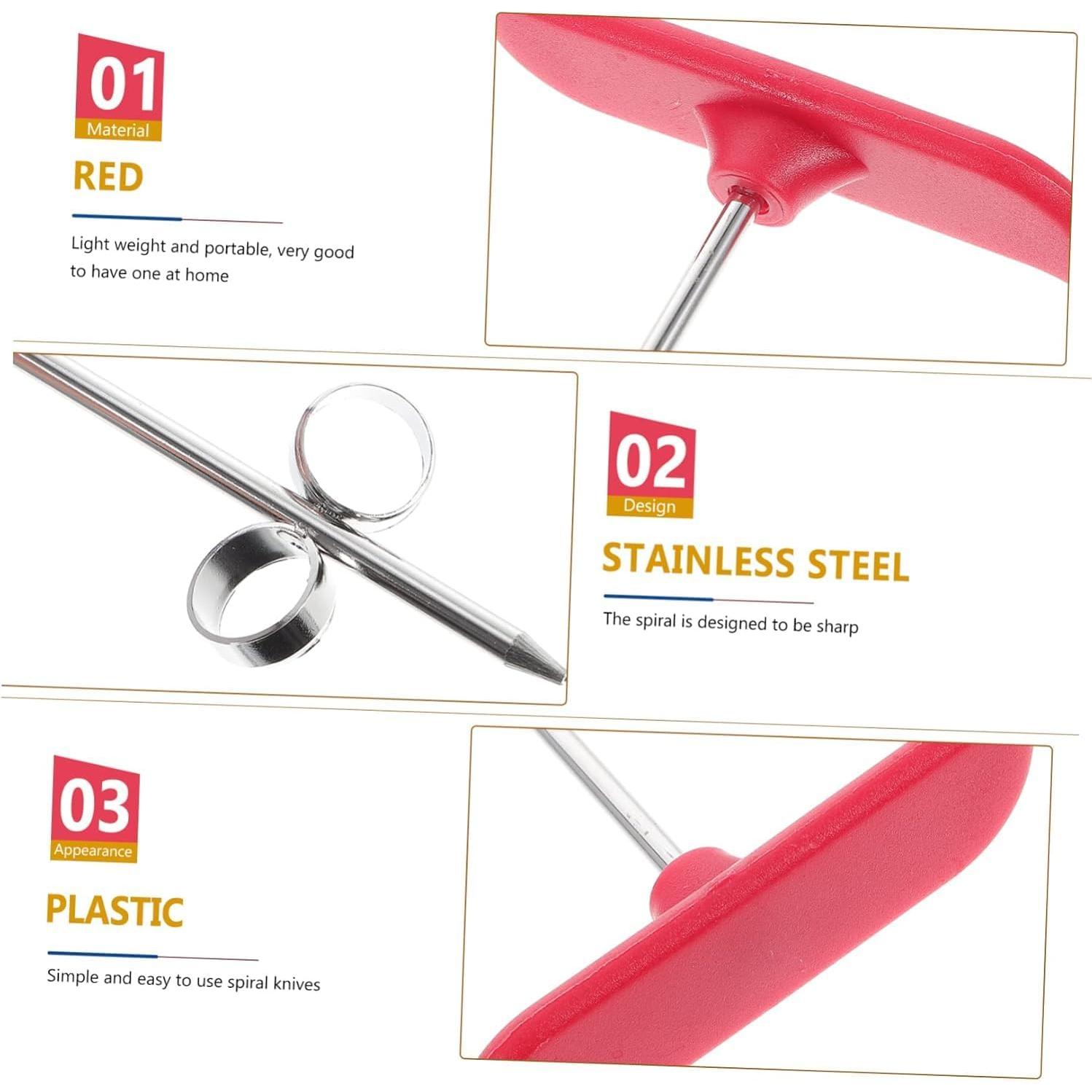 Cuchillo Espiral Manual Haohaiblooms 16 cm Acero Inoxidable Rojo