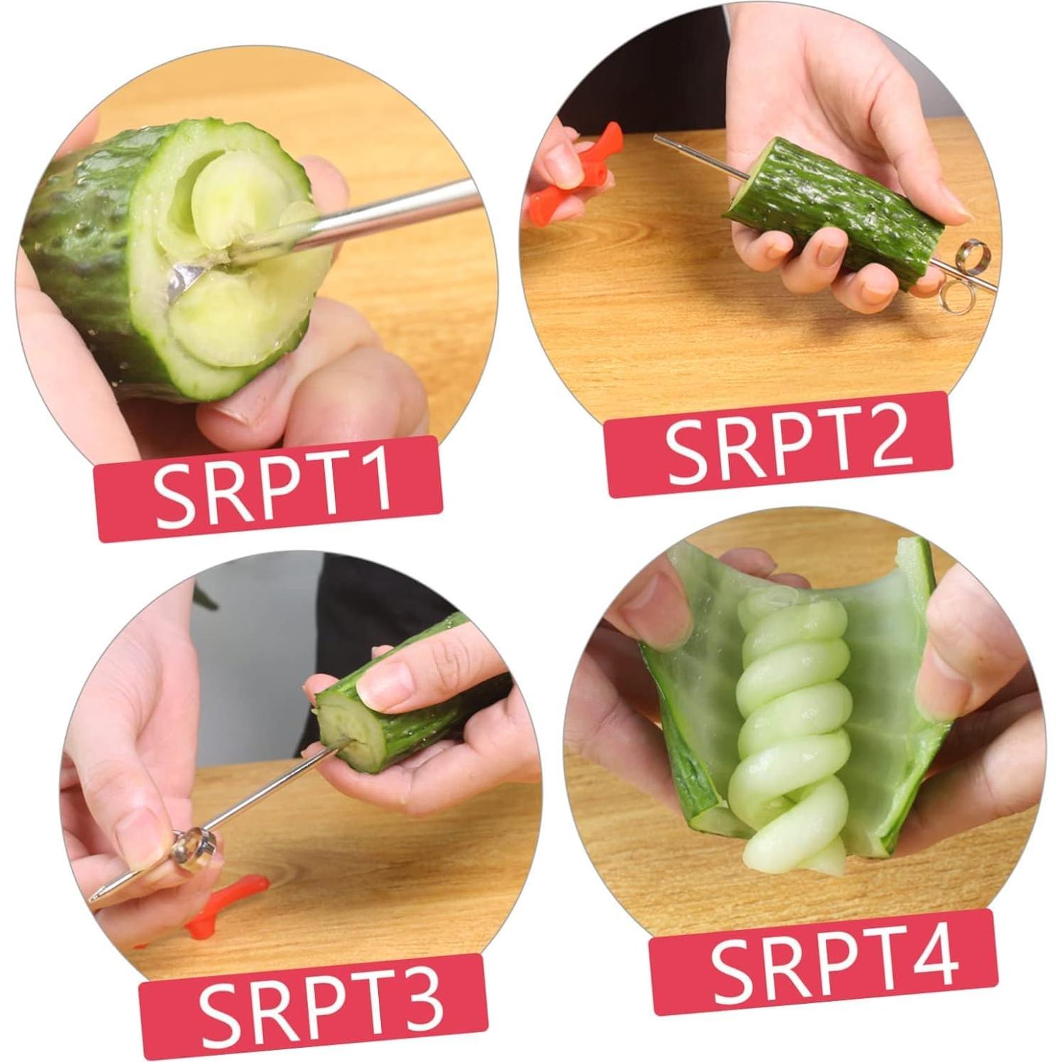 Cuchillo Espiral Manual Haohaiblooms 16 cm Acero Inoxidable Rojo