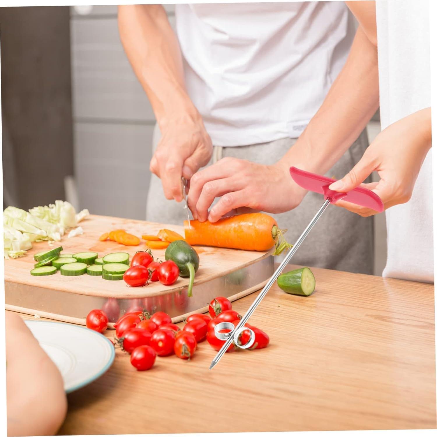 Cuchillo Espiral Manual Haohaiblooms 16 cm Acero Inoxidable Rojo