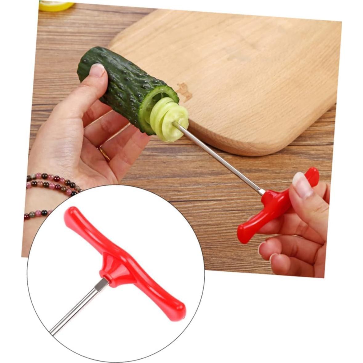 Cuchillo Espiral Manual Haohaiblooms 16 cm Acero Inoxidable Rojo