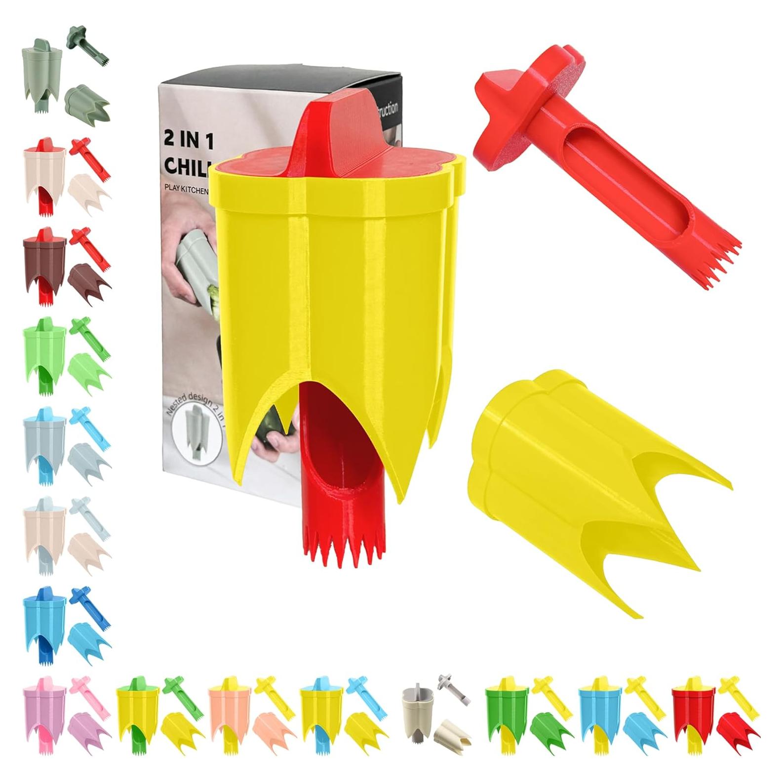 Descorazonador de Pimientos 2 en 1 WROLEM Rojo Amarillo