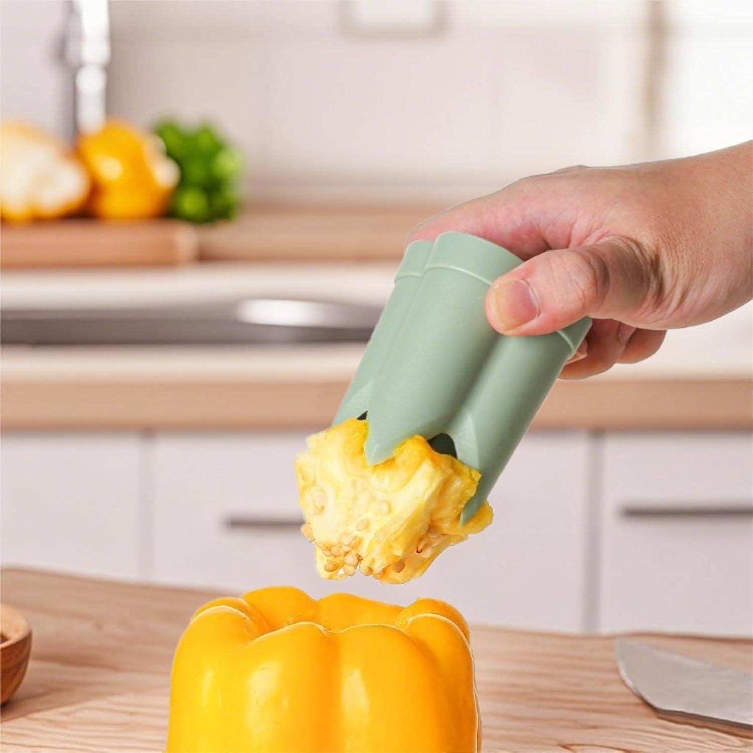 Descorazonador de Pimientos 2 en 1 WROLEM Rojo Amarillo