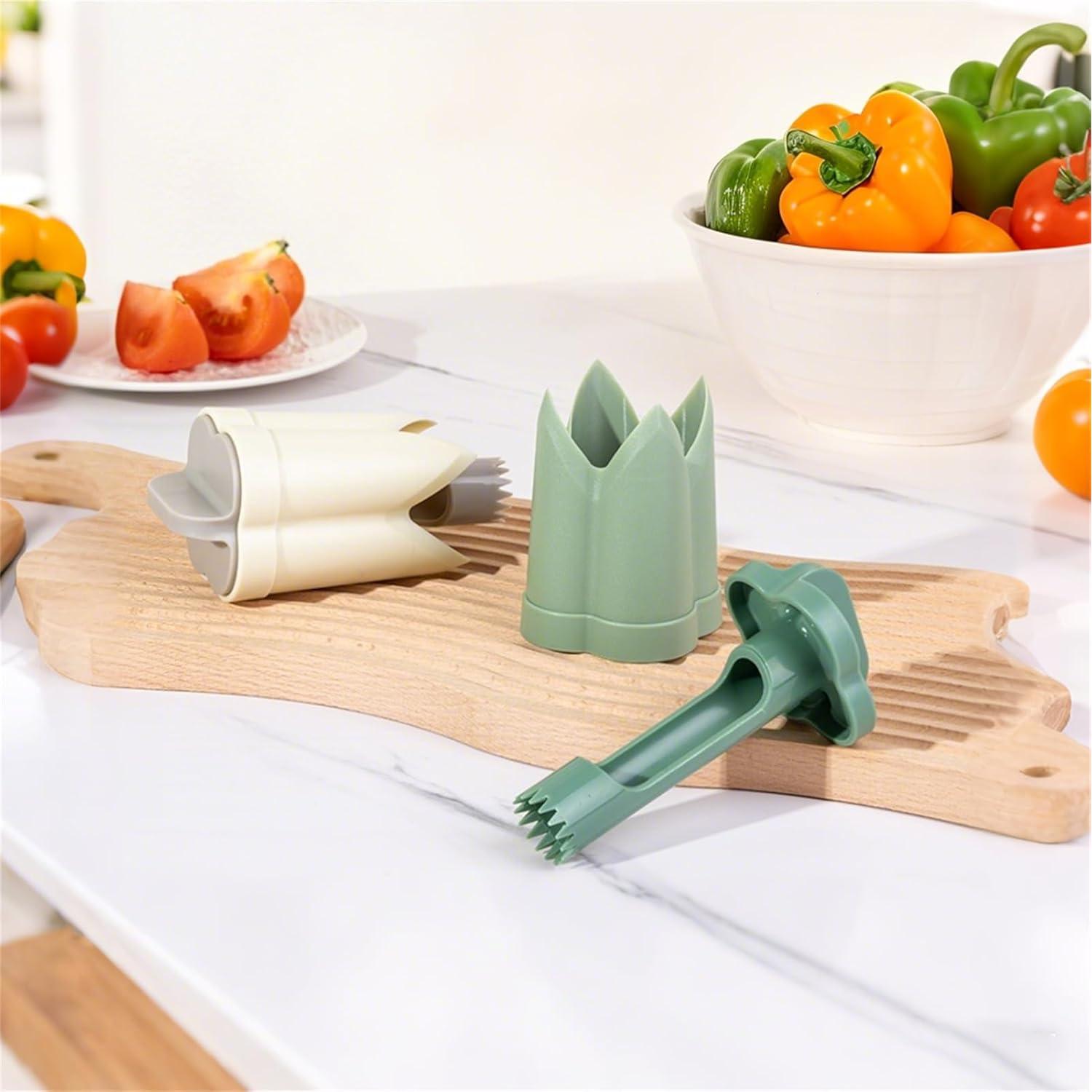 Descorazonador de Pimientos 2 en 1 WROLEM Rojo Amarillo