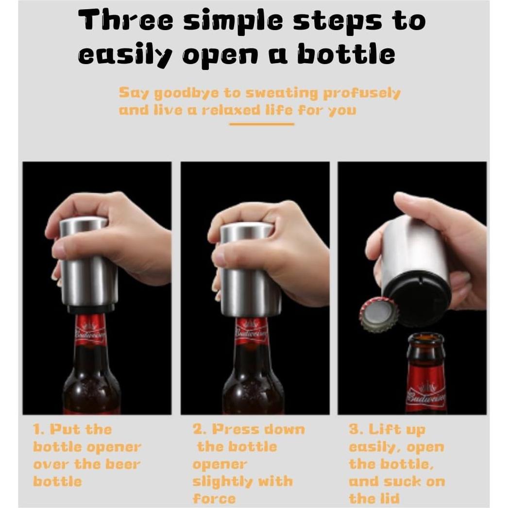 Abridor de Botellas Automático Luvilly de Acero Inoxidable