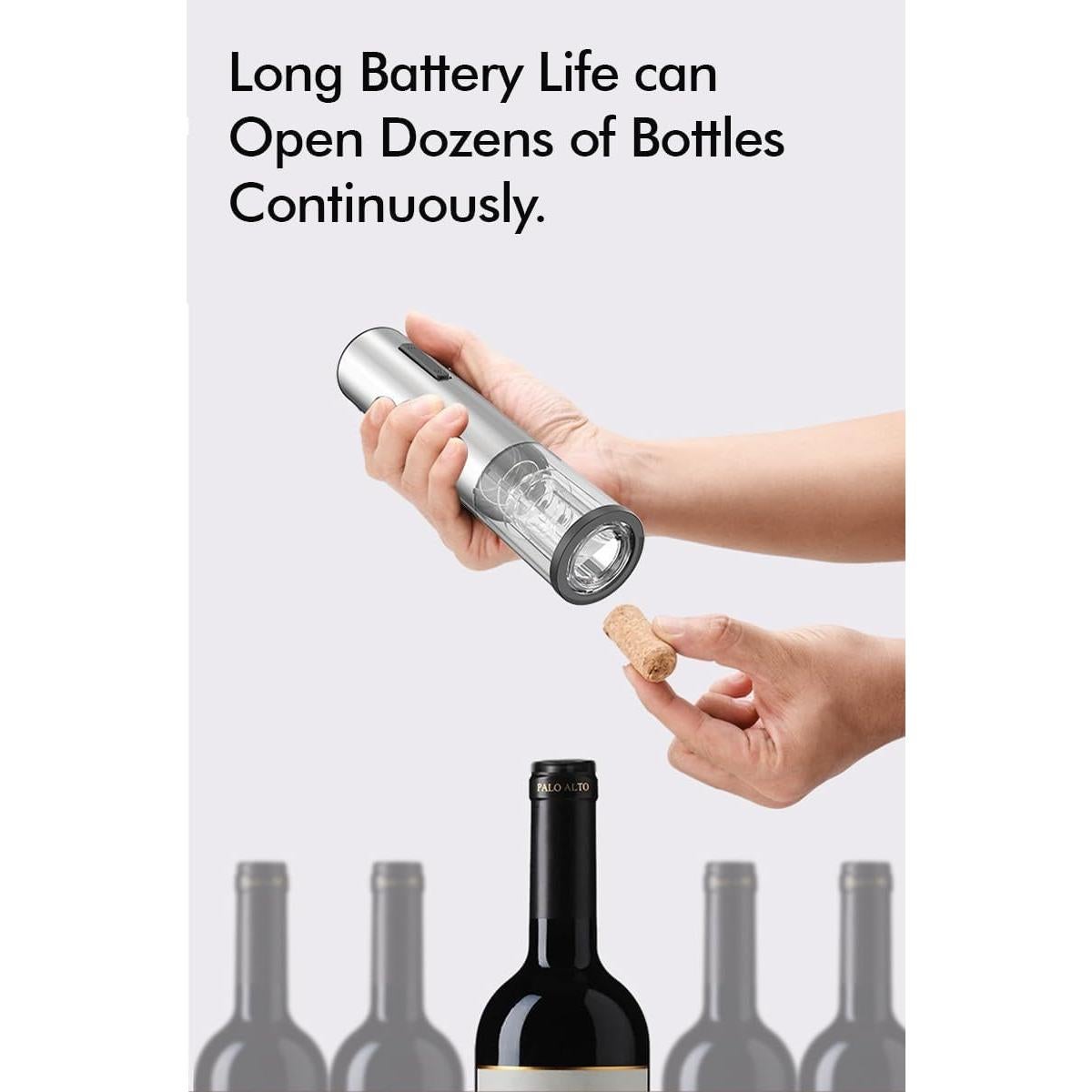 Sacacorchos Eléctrico Novara 4 en 1 Recargable Acero Inoxidable