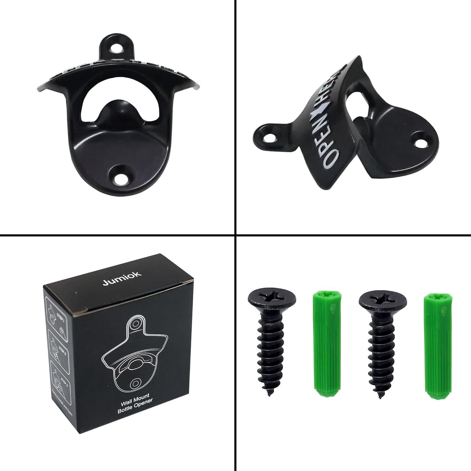 Abrebotellas Magnético Jumiok Montado en Pared Negro Blanco