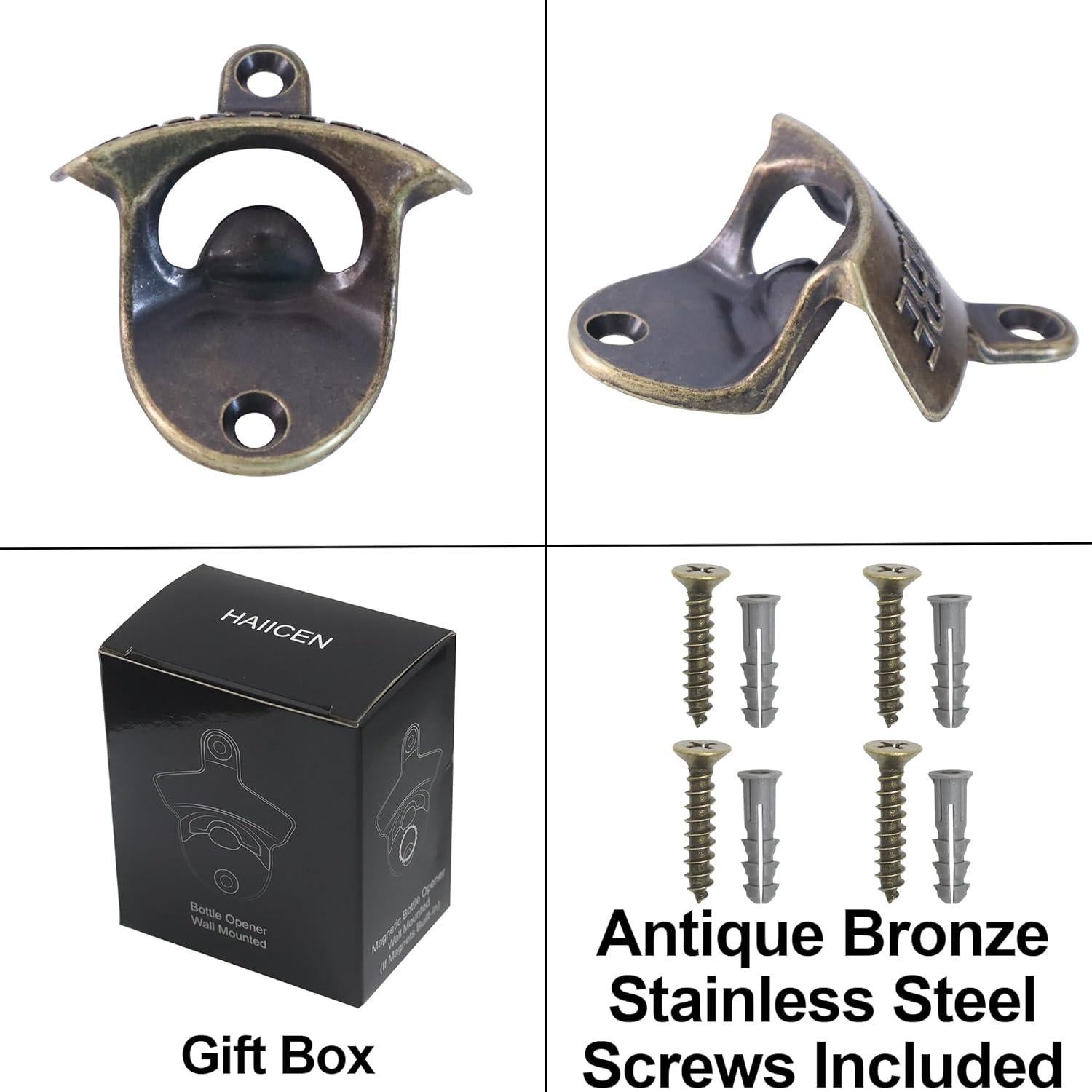 Abrebotellas de Pared HAIICEN Magnético de Acero Inoxidable 2 PCS