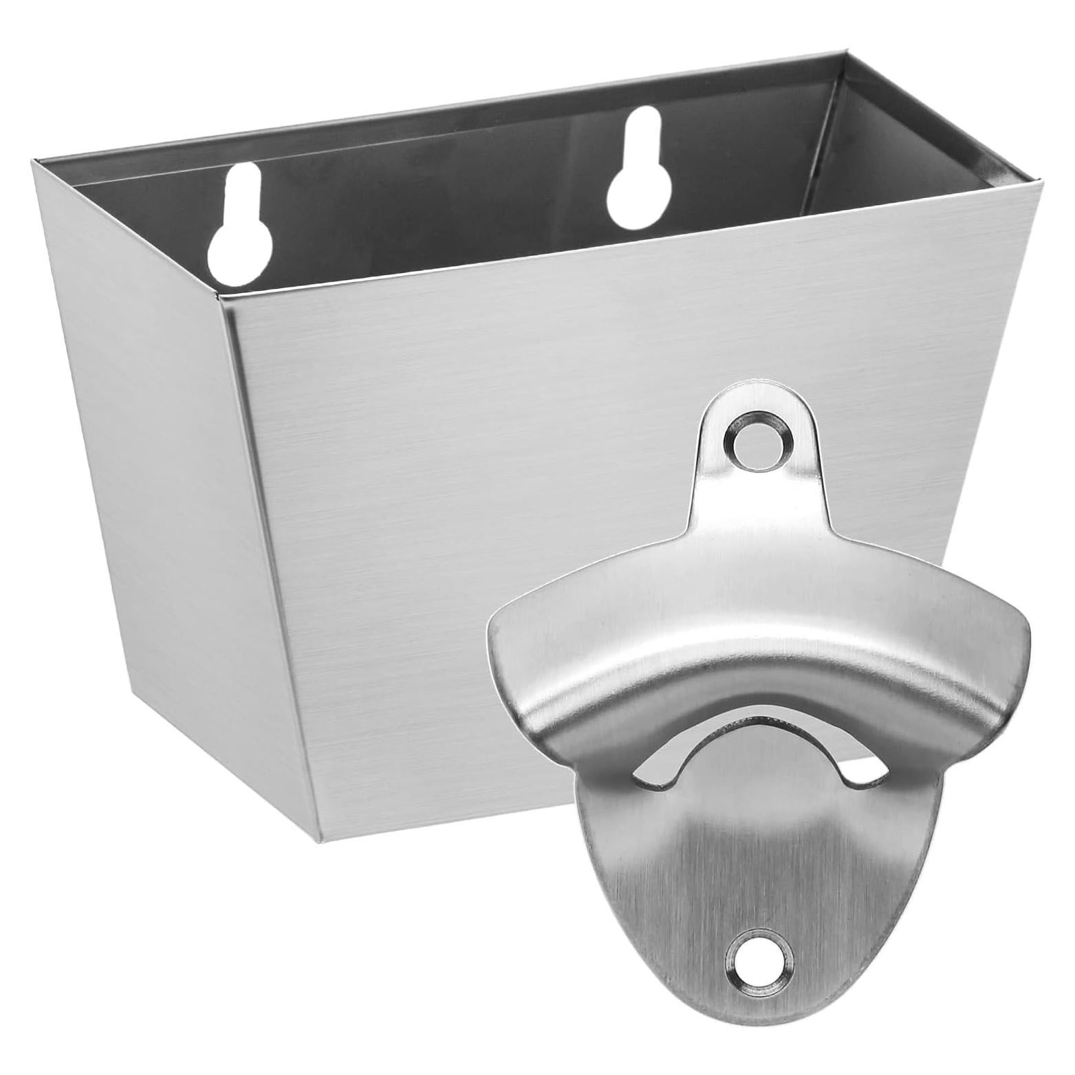 Abrebotellas de acero inoxidable Luwanburg montado en pared