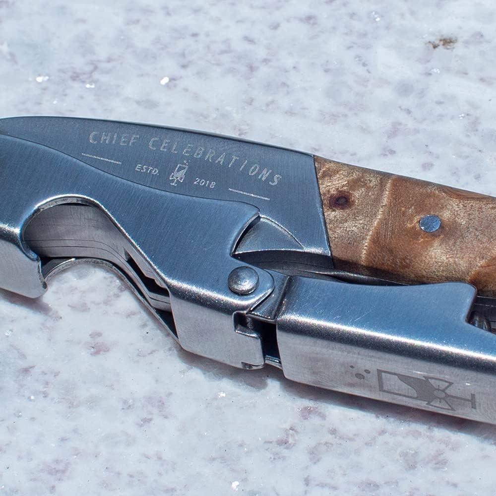 Sacacorchos de Doble Bisagra Chief Celebrations - Acero Inoxidable