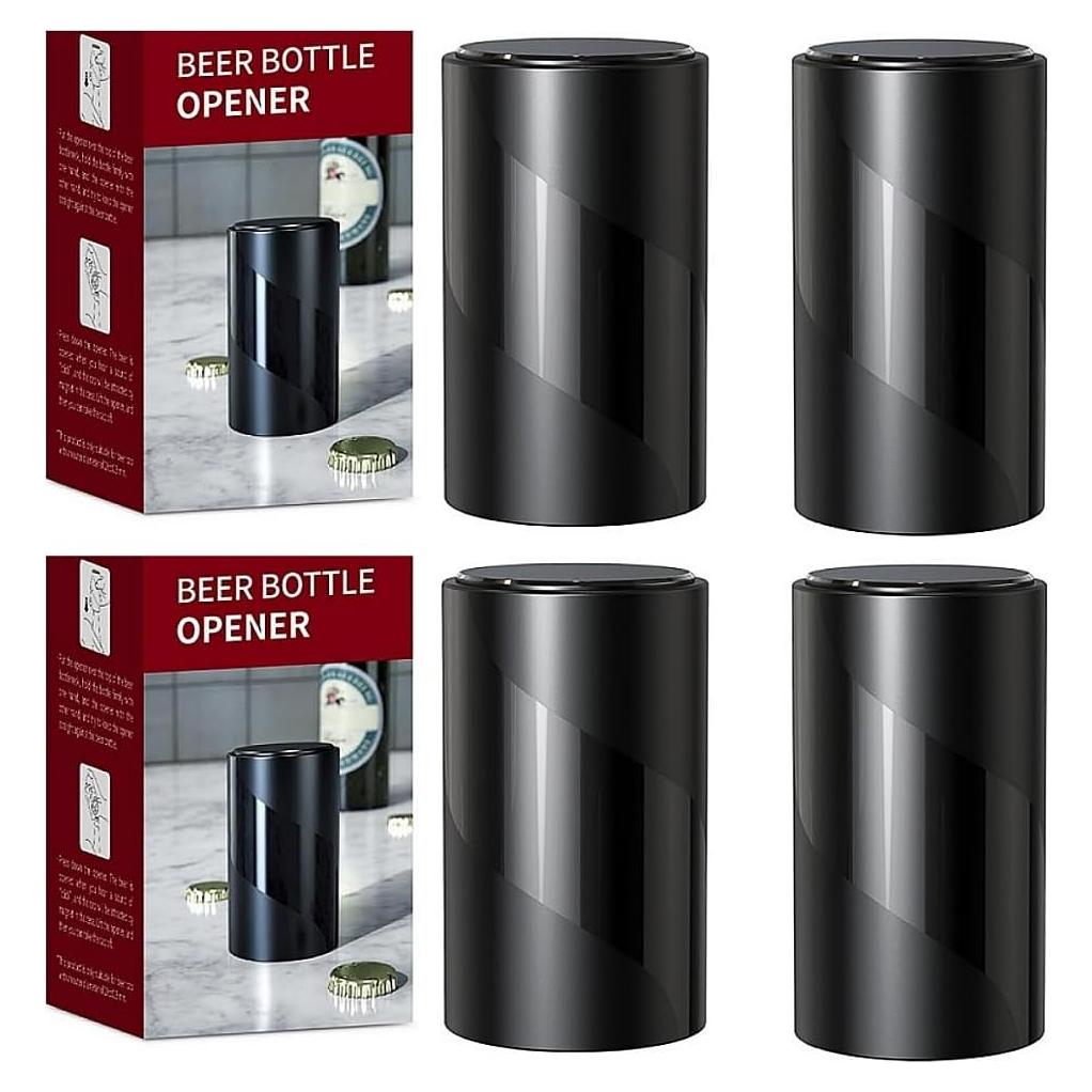 Abrebotellas Magnético Automático LUCKYLIGHT - 4 Piezas, Negro