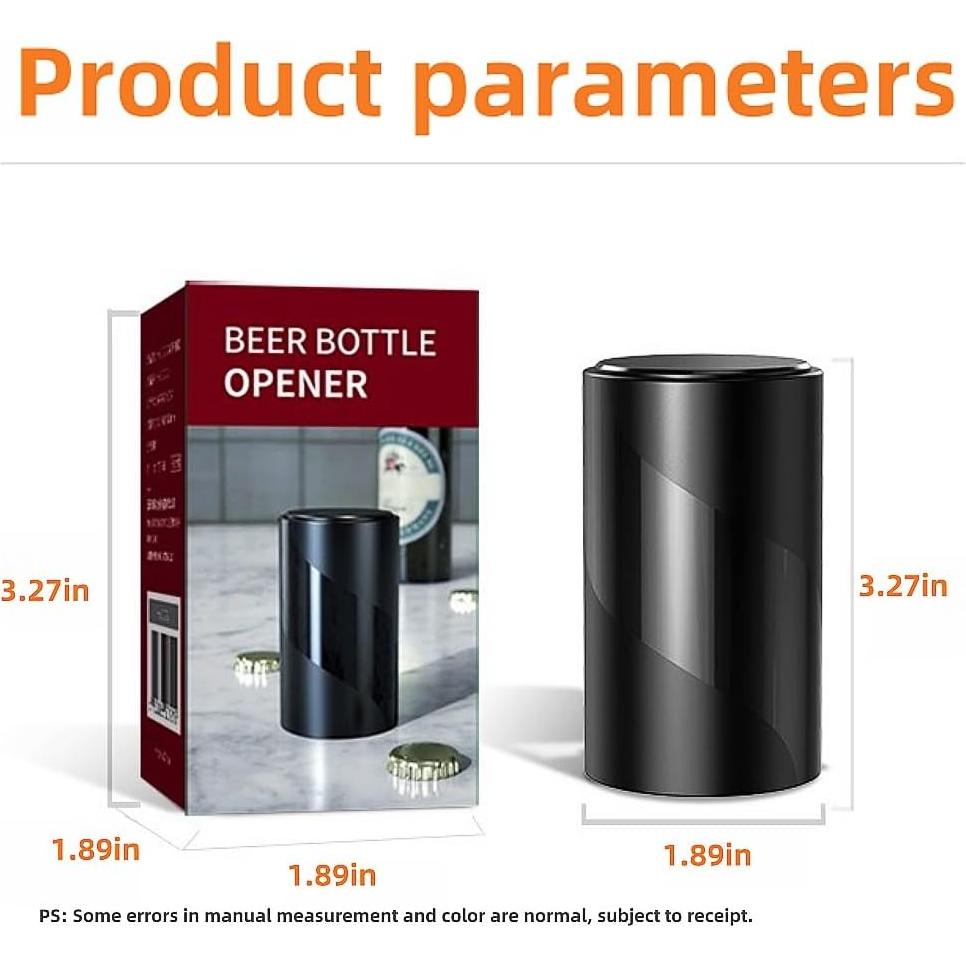 Abrebotellas Magnético Automático LUCKYLIGHT - 4 Piezas, Negro