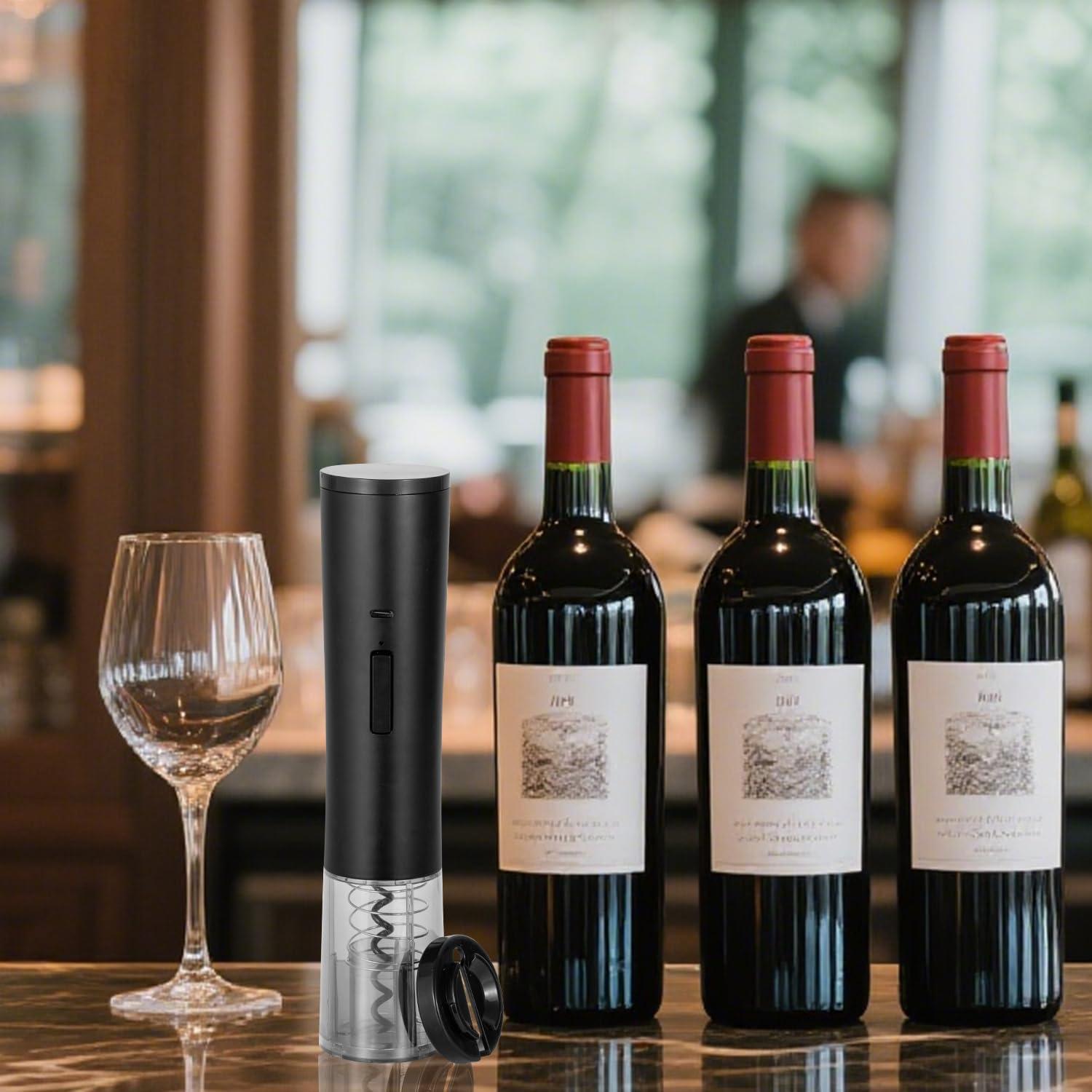 Abrebotellas de Vino Eléctrico ZEOEZHBI Negro Automático