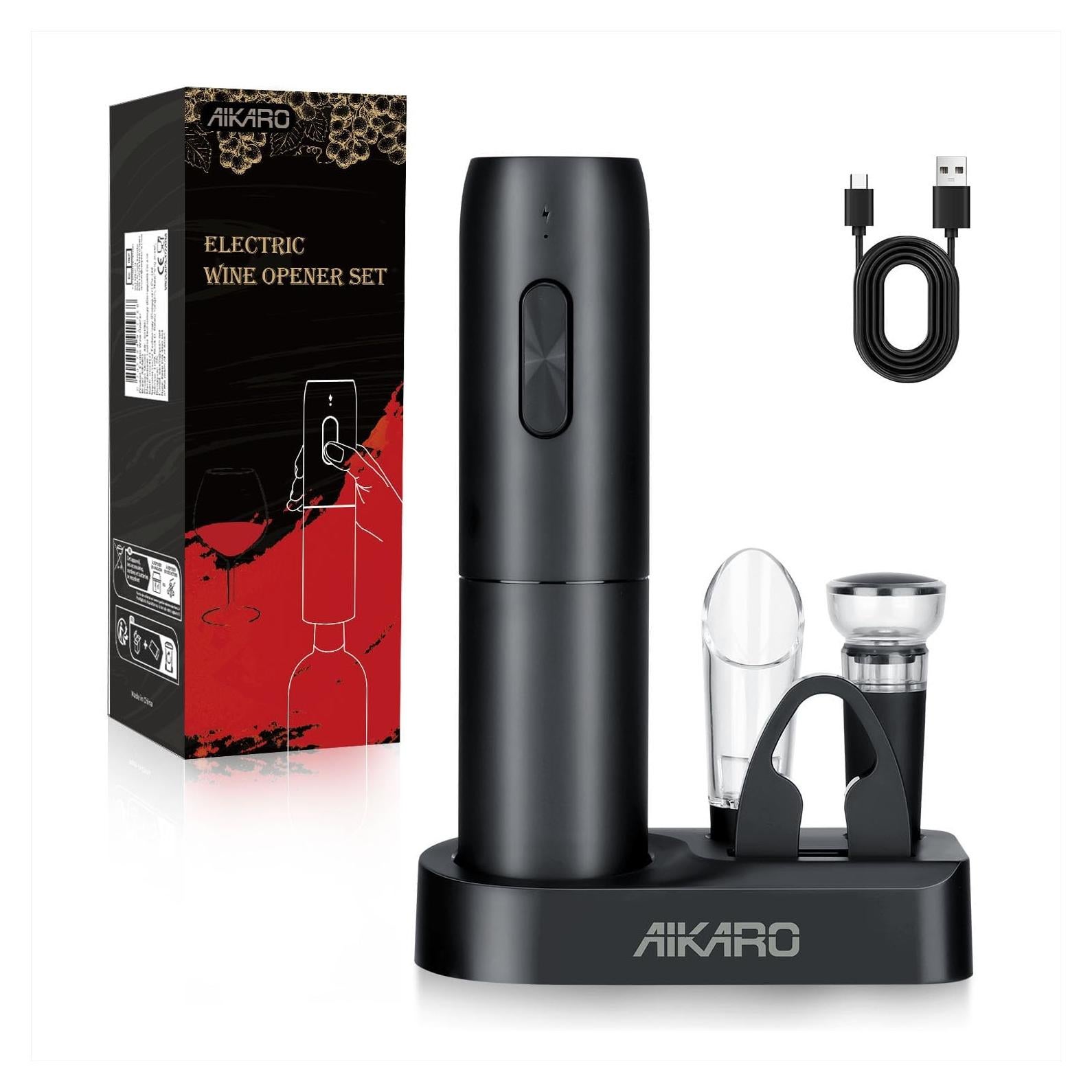 Abridor de Botellas de Vino Eléctrico AIKARO Recargable Conjunto B