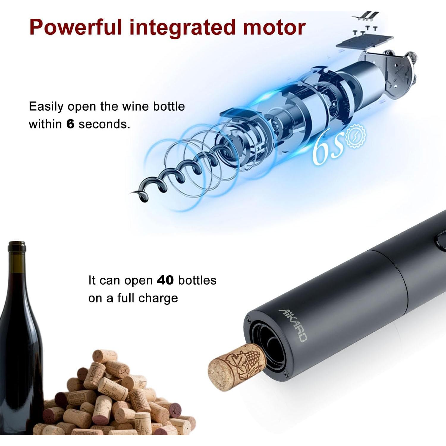 Abridor de Botellas de Vino Eléctrico AIKARO Recargable Conjunto B