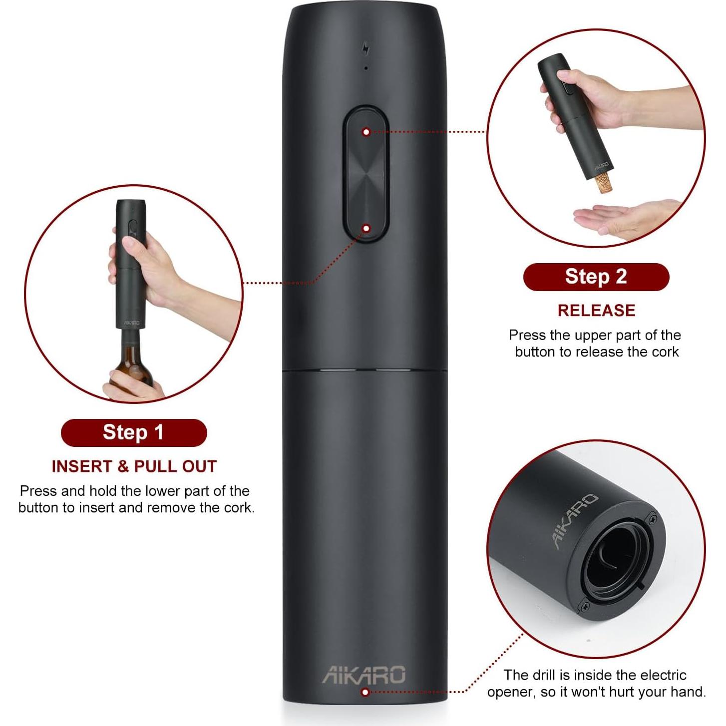 Abridor de Botellas de Vino Eléctrico AIKARO Recargable Conjunto B