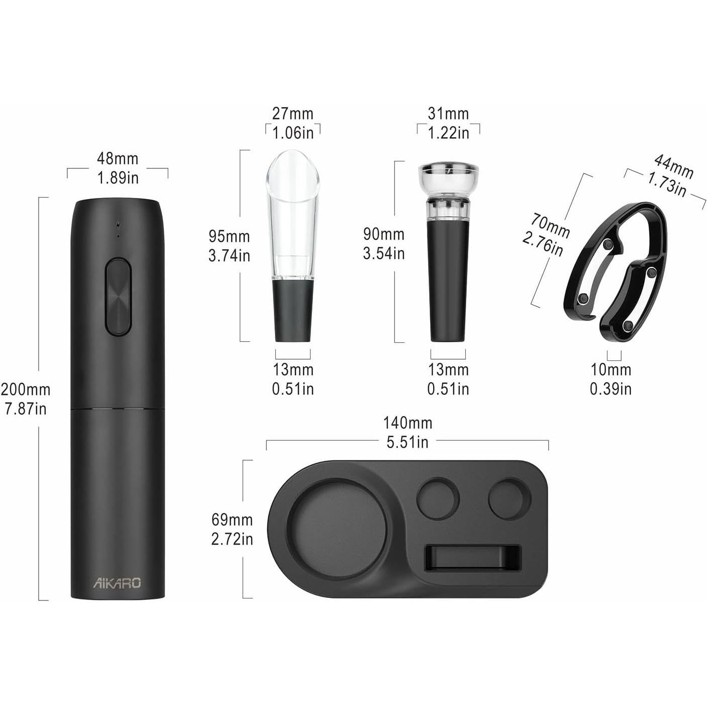 Abridor de Botellas de Vino Eléctrico AIKARO Recargable Conjunto B
