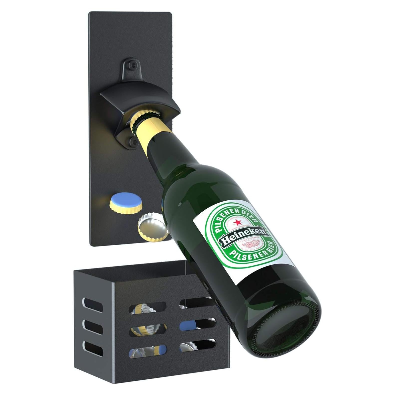 Abrebotellas Magnético Weallbuy con Recogedor de Tapas Negro