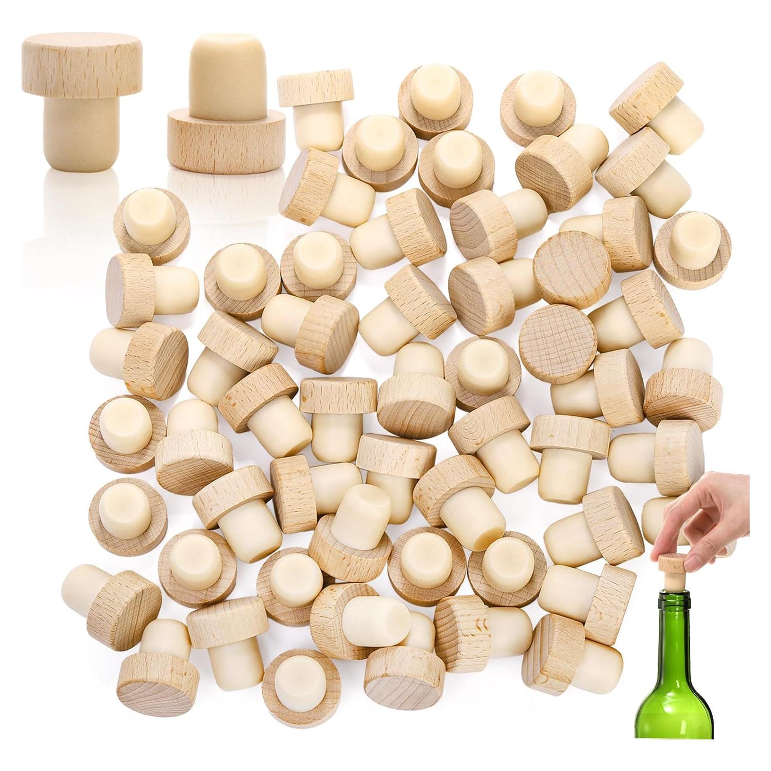 60 Tapones de Corcho Reutilizables Eorbow Forma de T