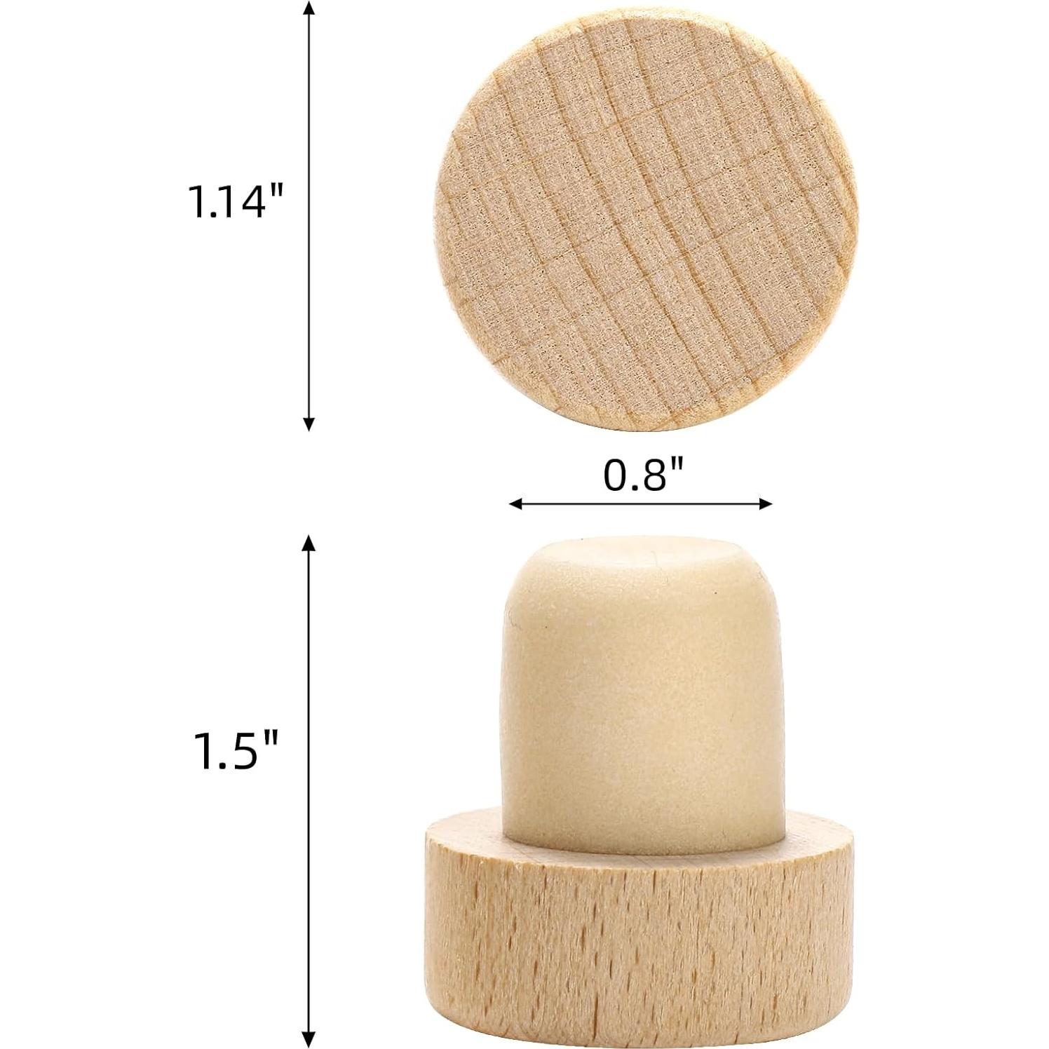 60 Tapones de Corcho Reutilizables Eorbow Forma de T